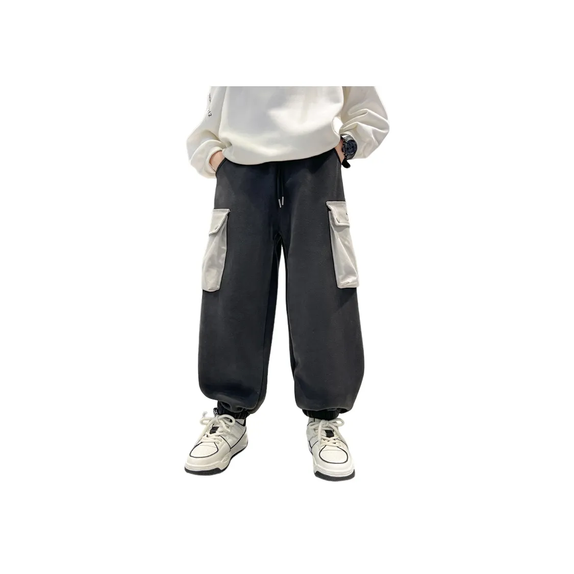 Детские Lanza Вязаные Тренировочные Штаны Темно-Серые