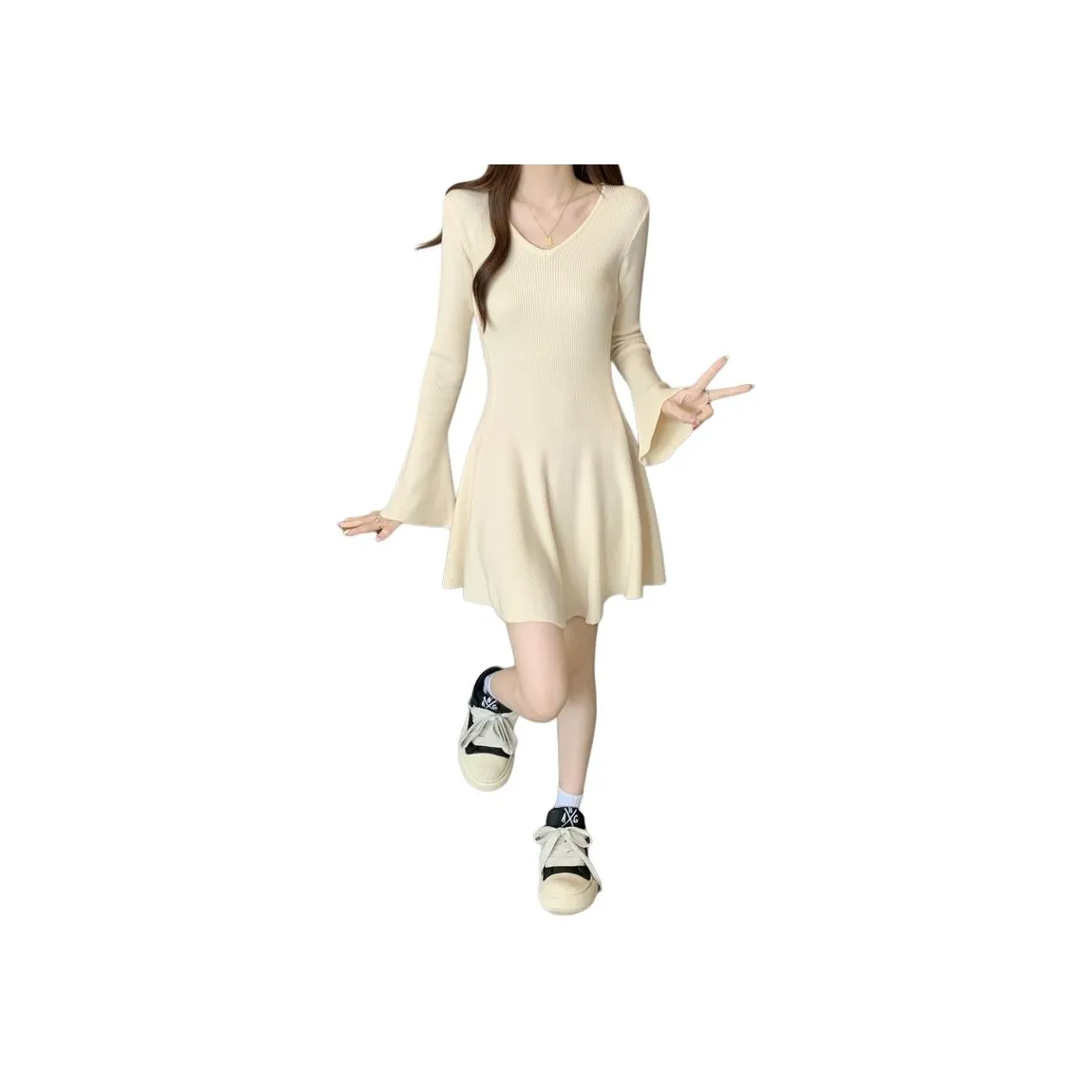 Pear 99 Длинное платье с длинными рукавами женское