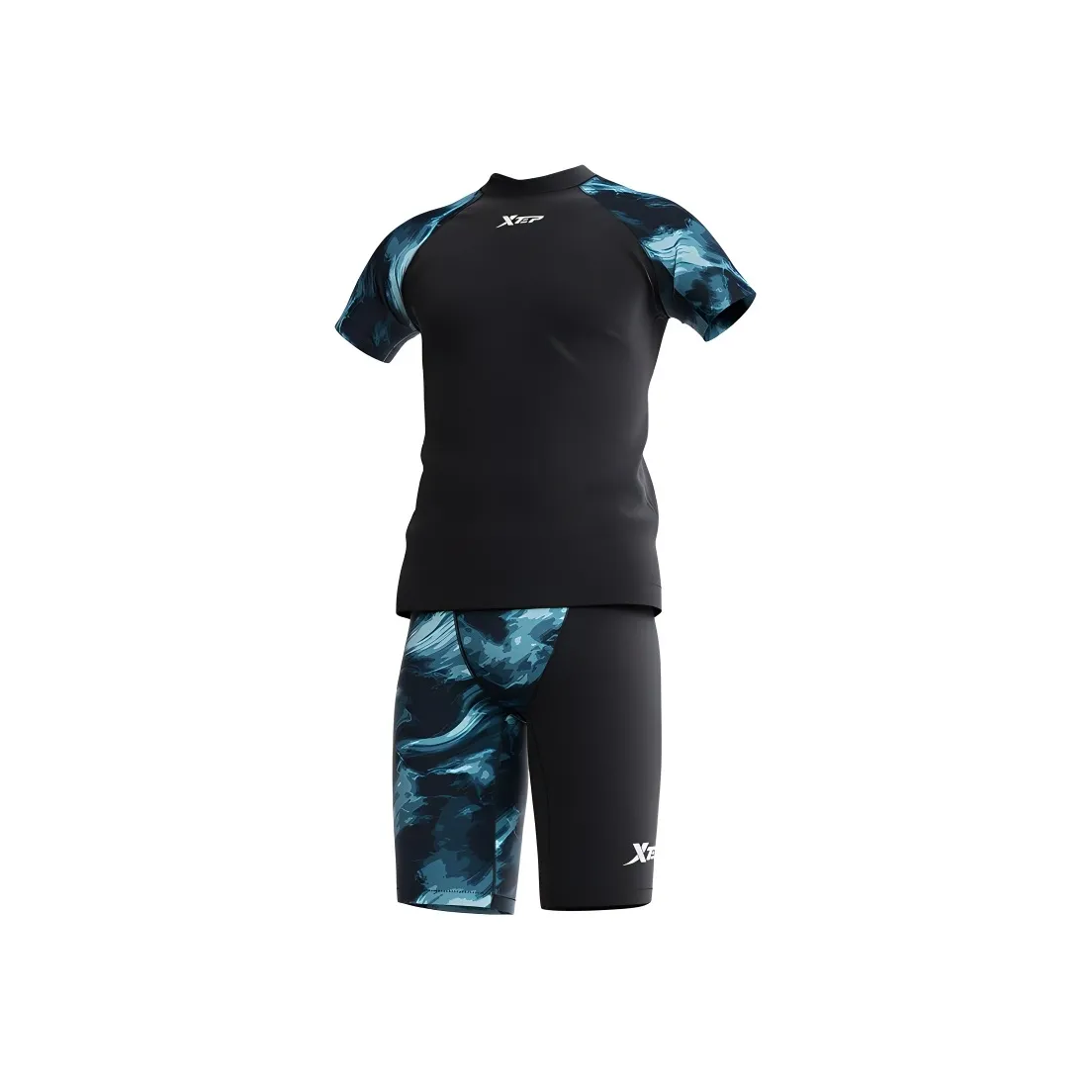 XTEP Купальный комплект Мужской Черный топ + Черные штаны