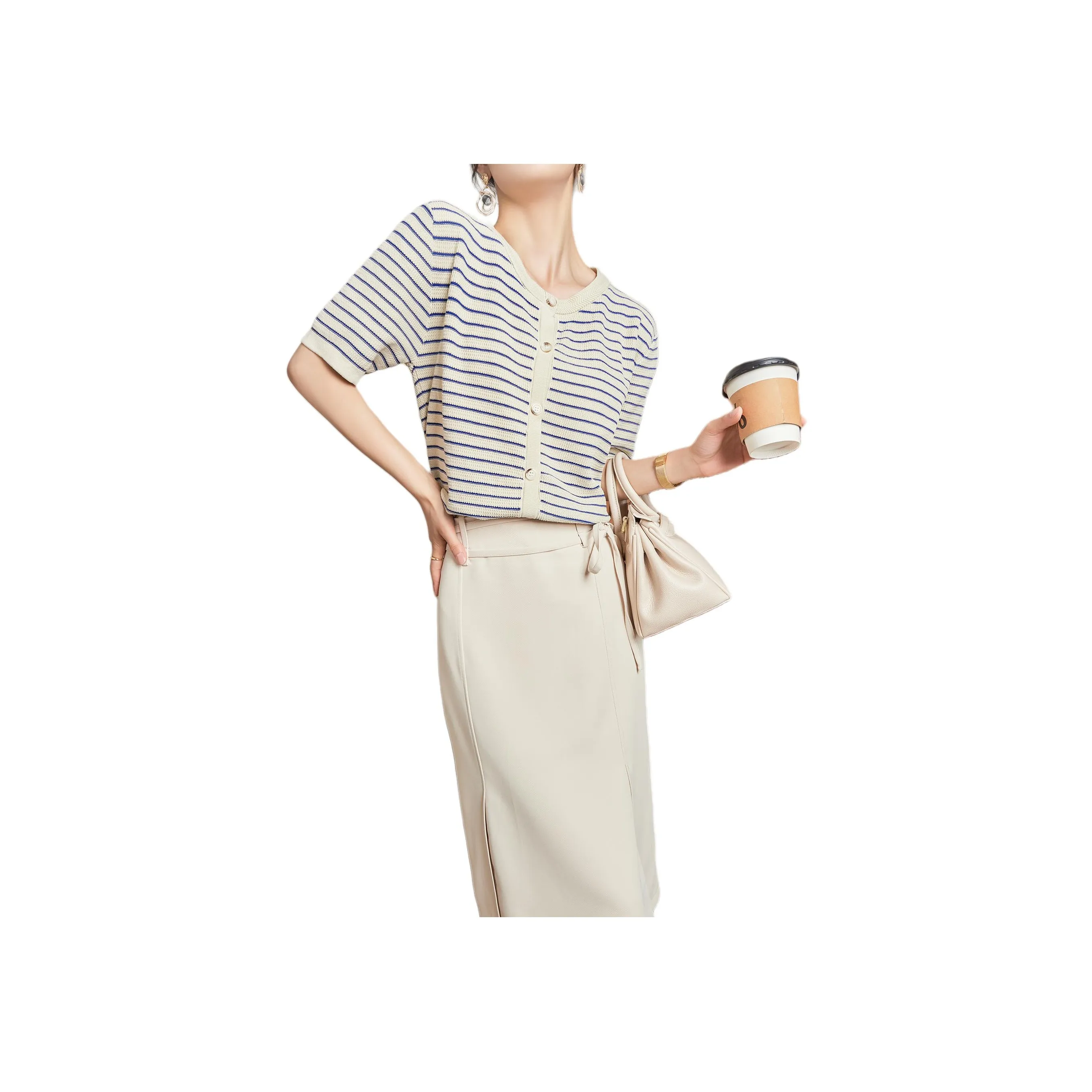 DESIGNER UNCLE Knitwear Women's Blue White Stripes