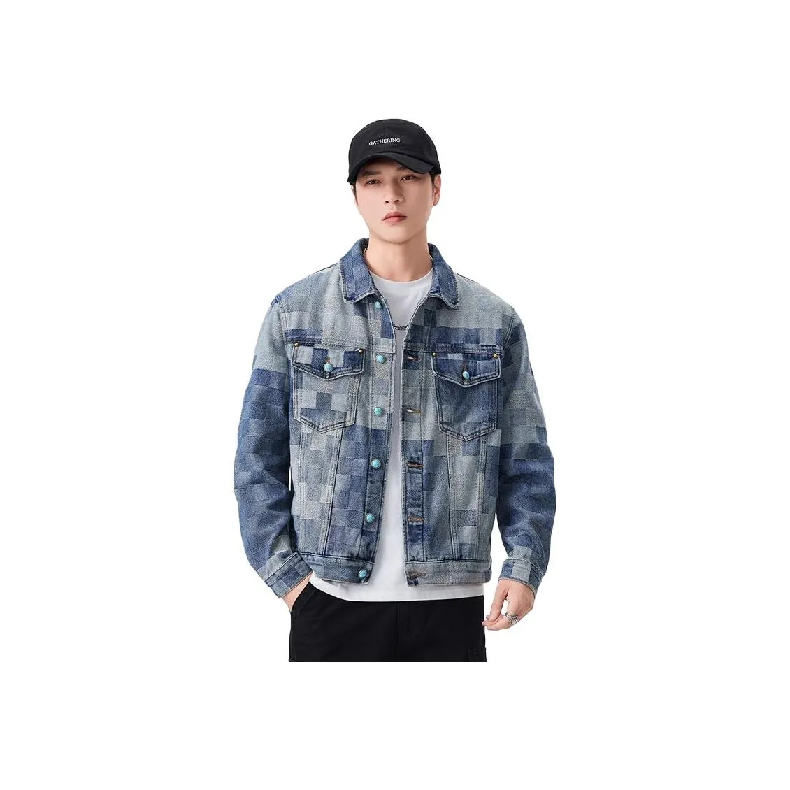 HIPHOPPUNKS Синий Мужской Джинсовые куртки