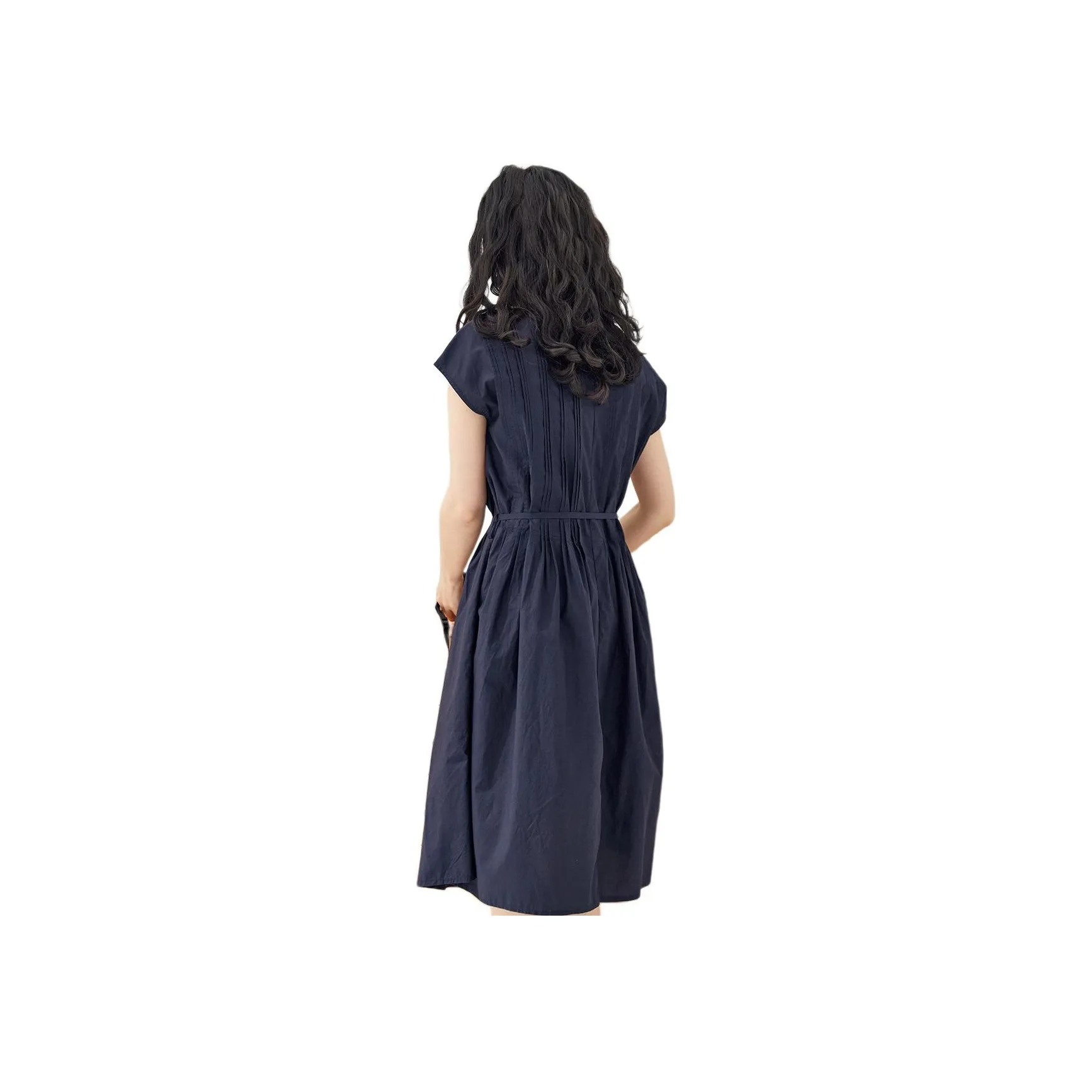 ZIMO Short Sleeved Dress Women's Navy Blue