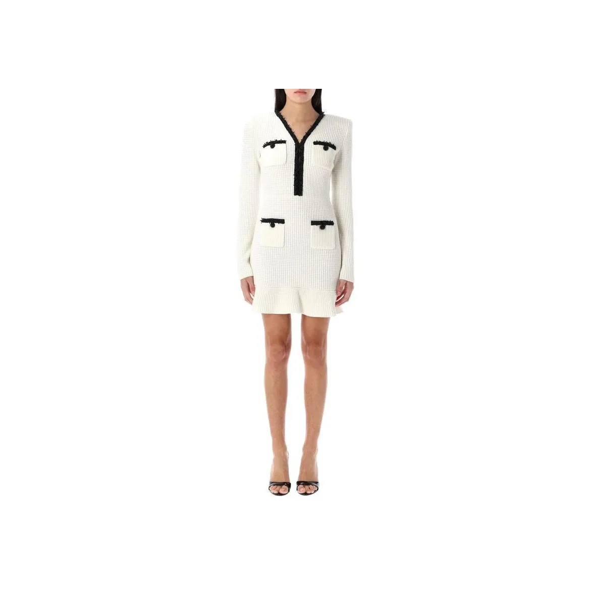 Self portrait Bead Detailed Long Sleeved Mini Dress