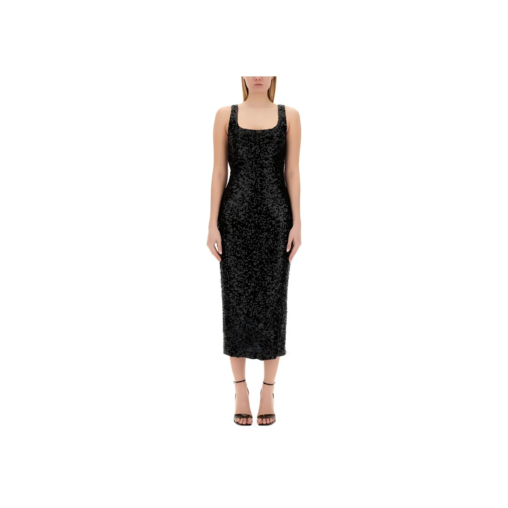 MOSCHINO Jeans Sequin Embellished Sleeveless Maxi Dress