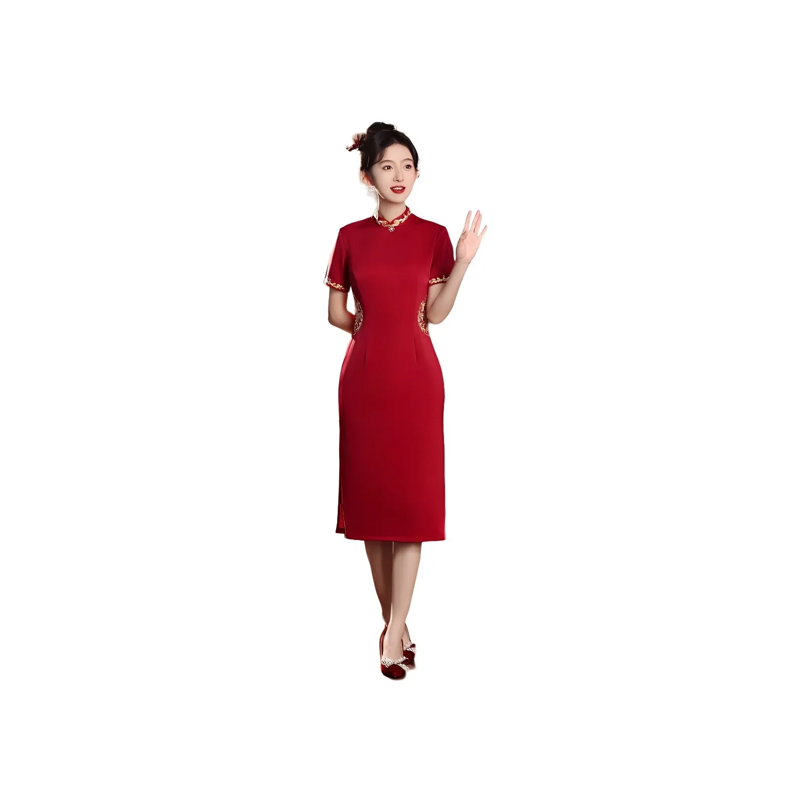 ENEESSI Spring Summer Release Cheongsam Women's Red