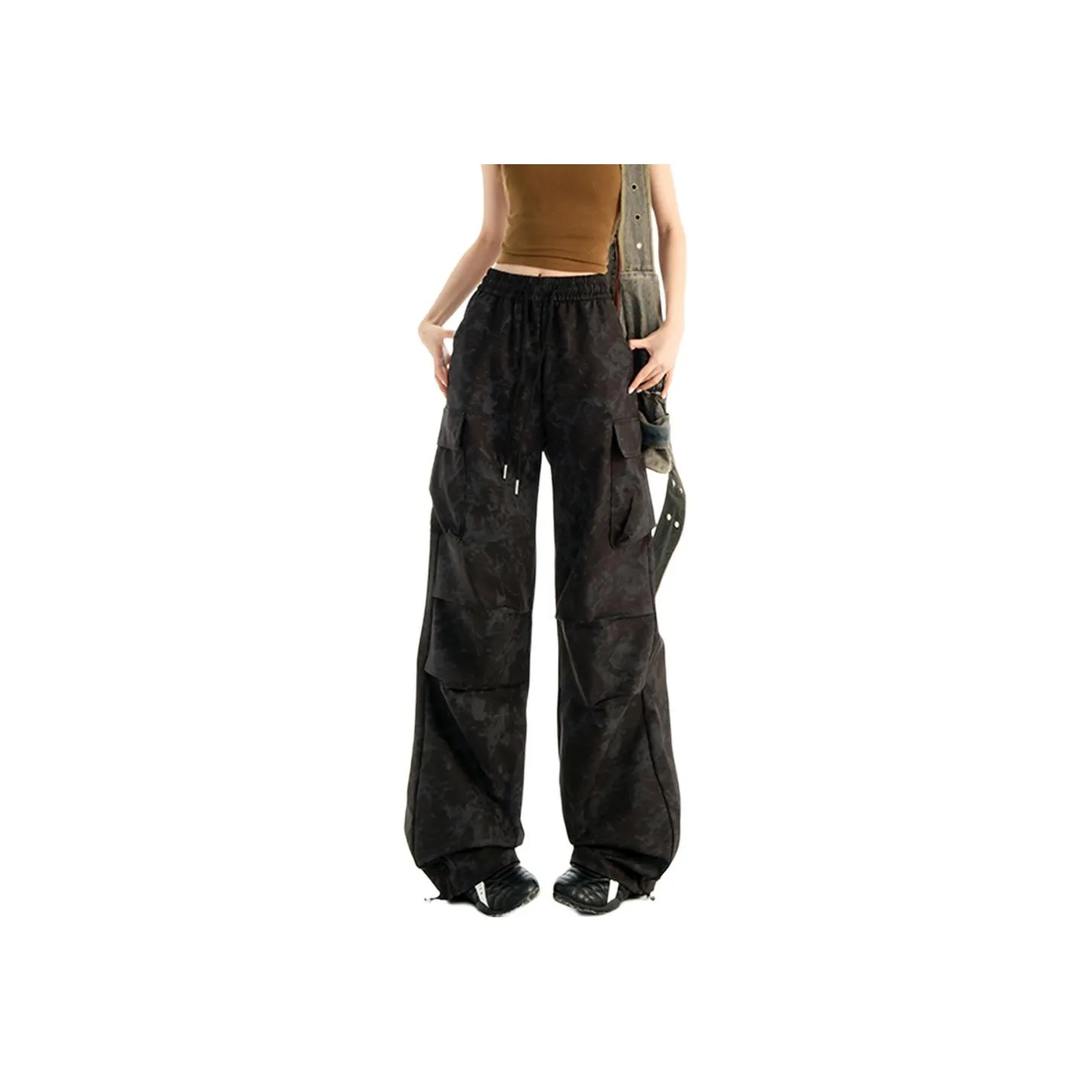 NHZN Повседневные брюки Унисекс Tie Dye Белый