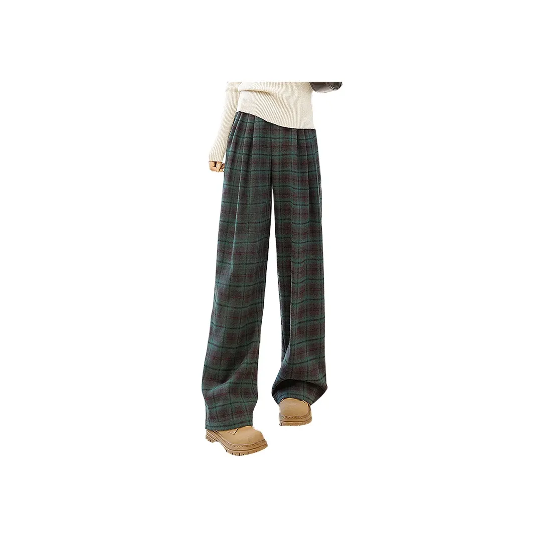 Cypress House Casual Pants Women's Green Plaid