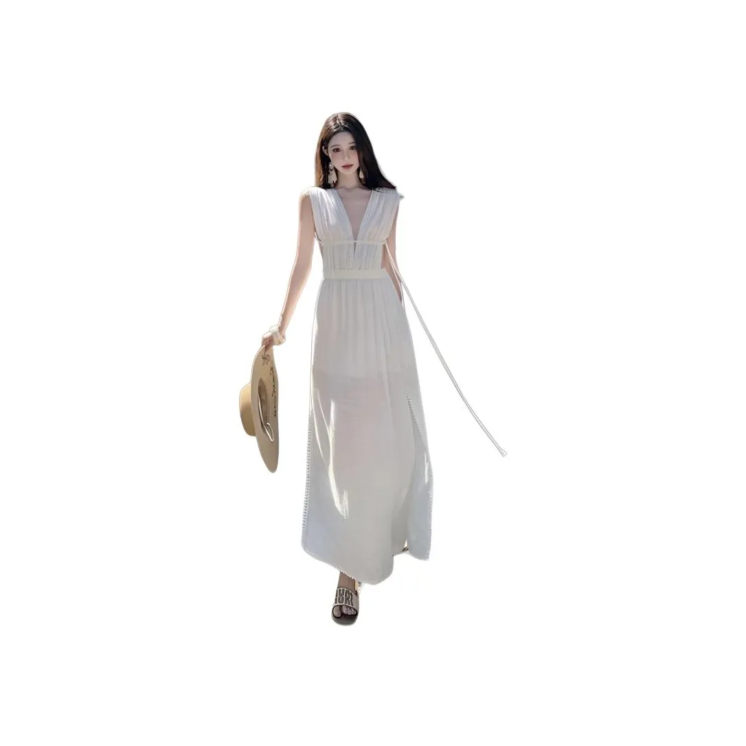 BVODE Белые Женские Платья без Рукавов