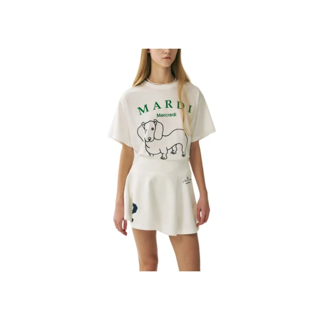 MARDI MERCREDI SS25 FLARE MINI SKIRT ORIGINALIS 25_WHITE Casual Short Skirts Korean Style Women's White
