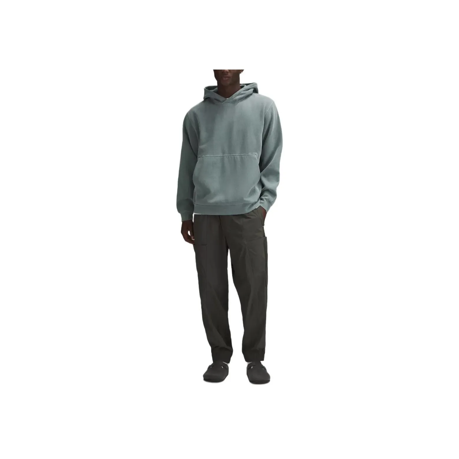 Lululemon Steady State Pullover Hoodie Wash Sweatshirt Men's Off Washed Black Pine