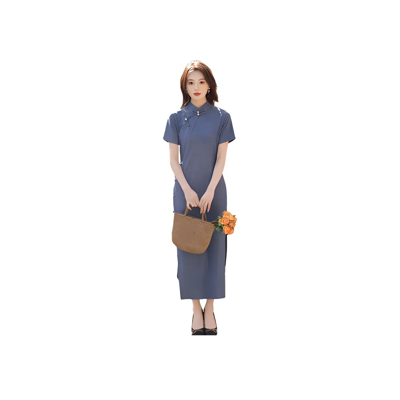 Red Colored Clothes Cheongsam Women's Republican Style