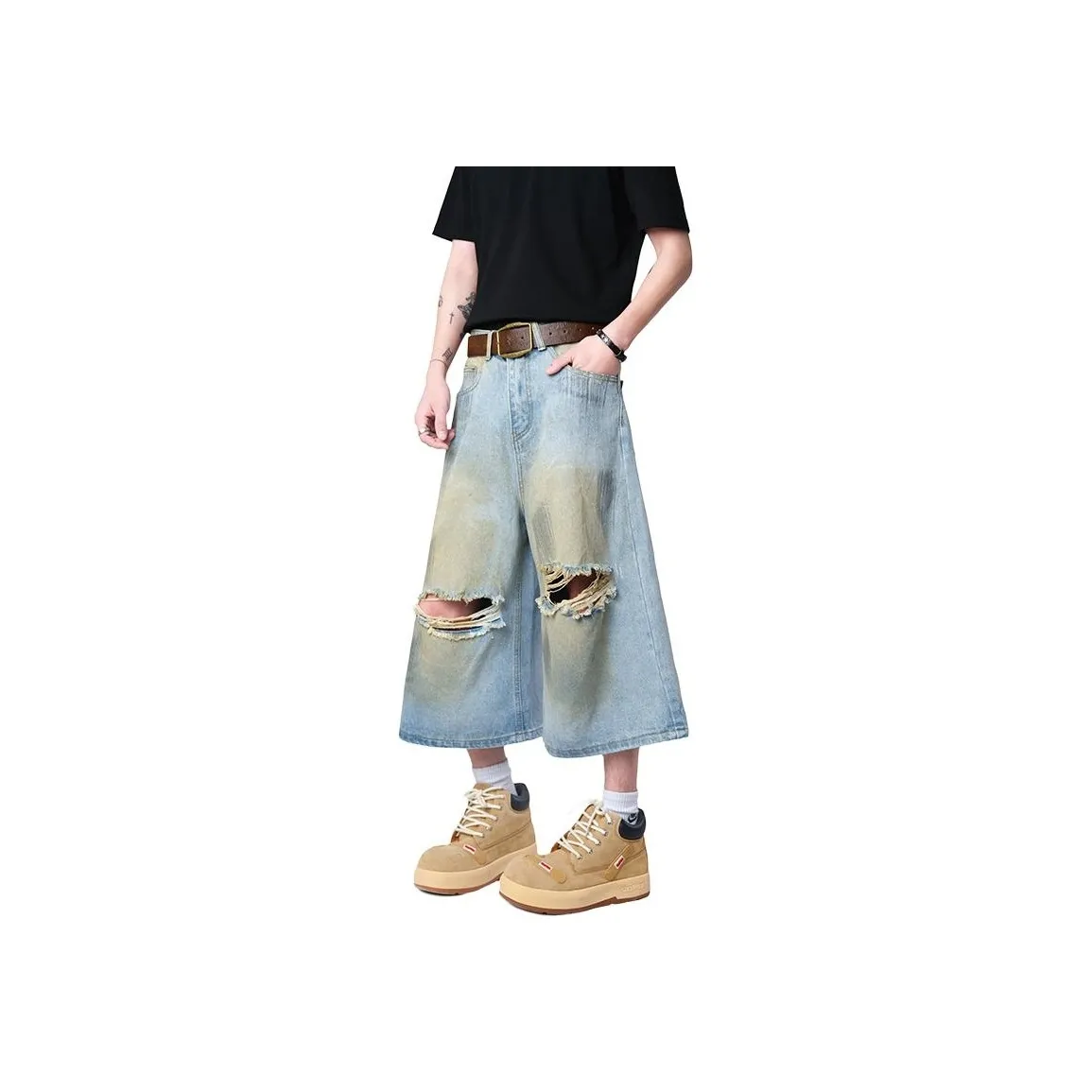 Universal Templates Denim Shorts Unisex Washed Blue