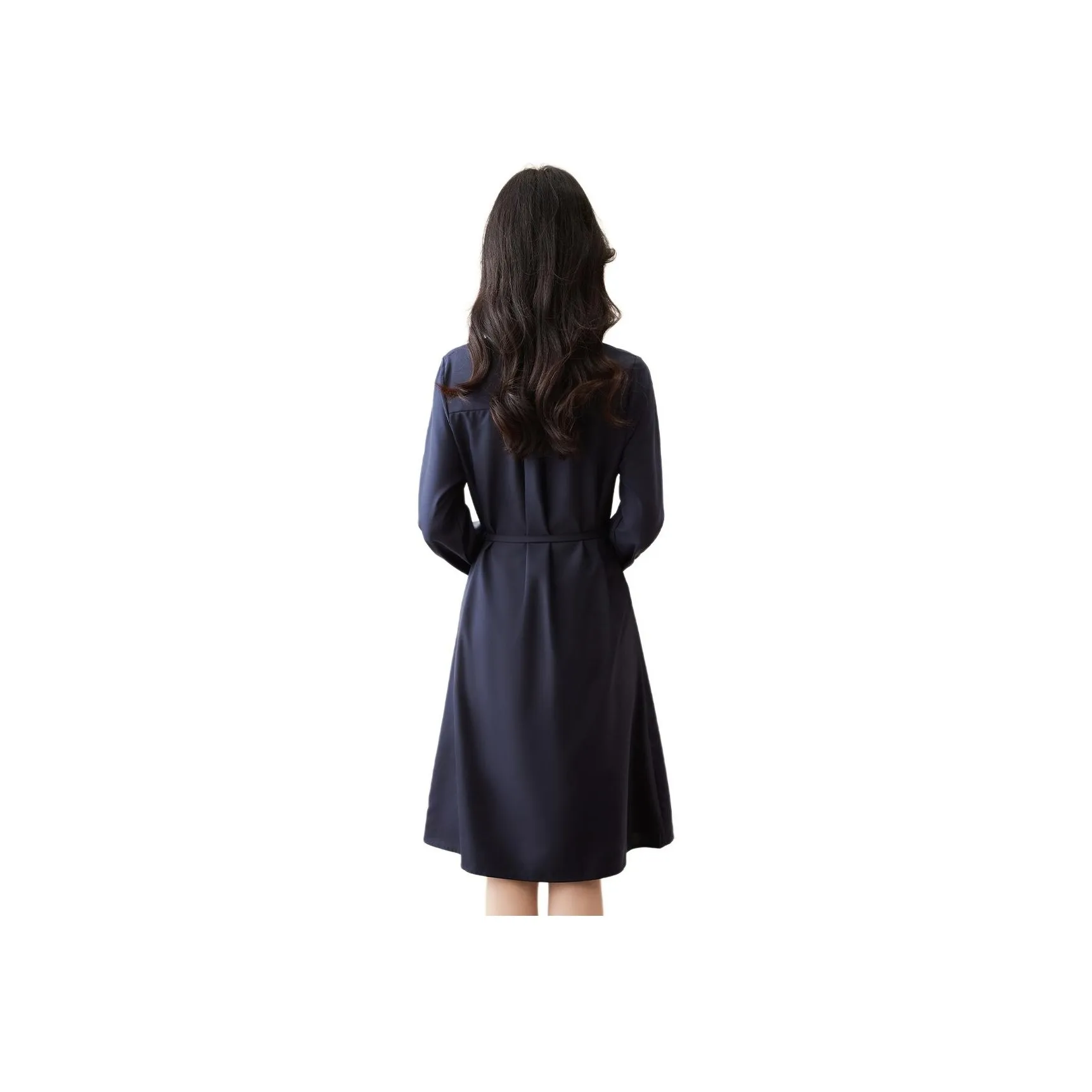 CARBAMMI Long Sleeved Dress Women's Navy Blue
