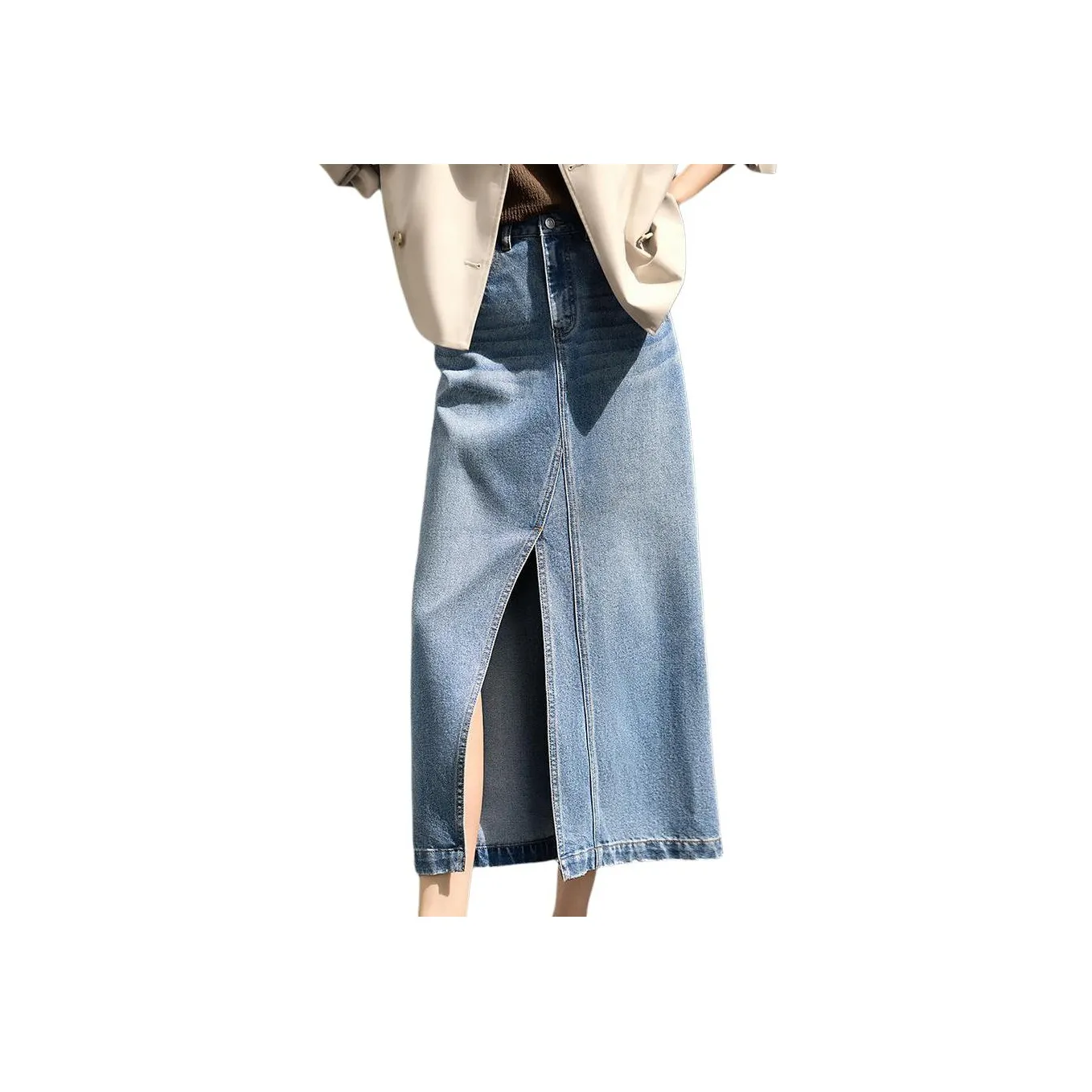 XWI Свет Vintage Синий Женская Повседневная Длинная Юбка