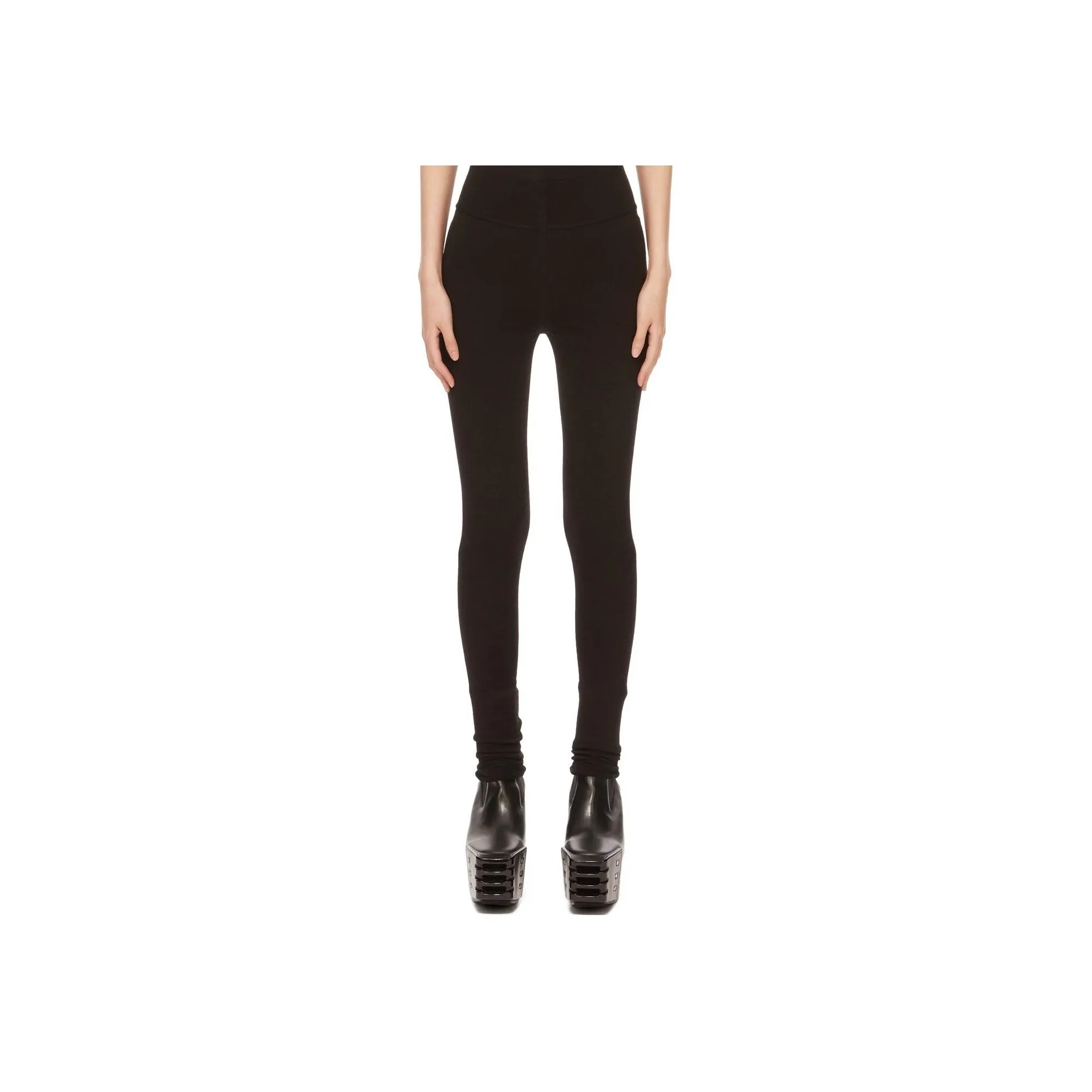 RICK OWENS Porterville Stretch Wool Knit Leggings 'Black'