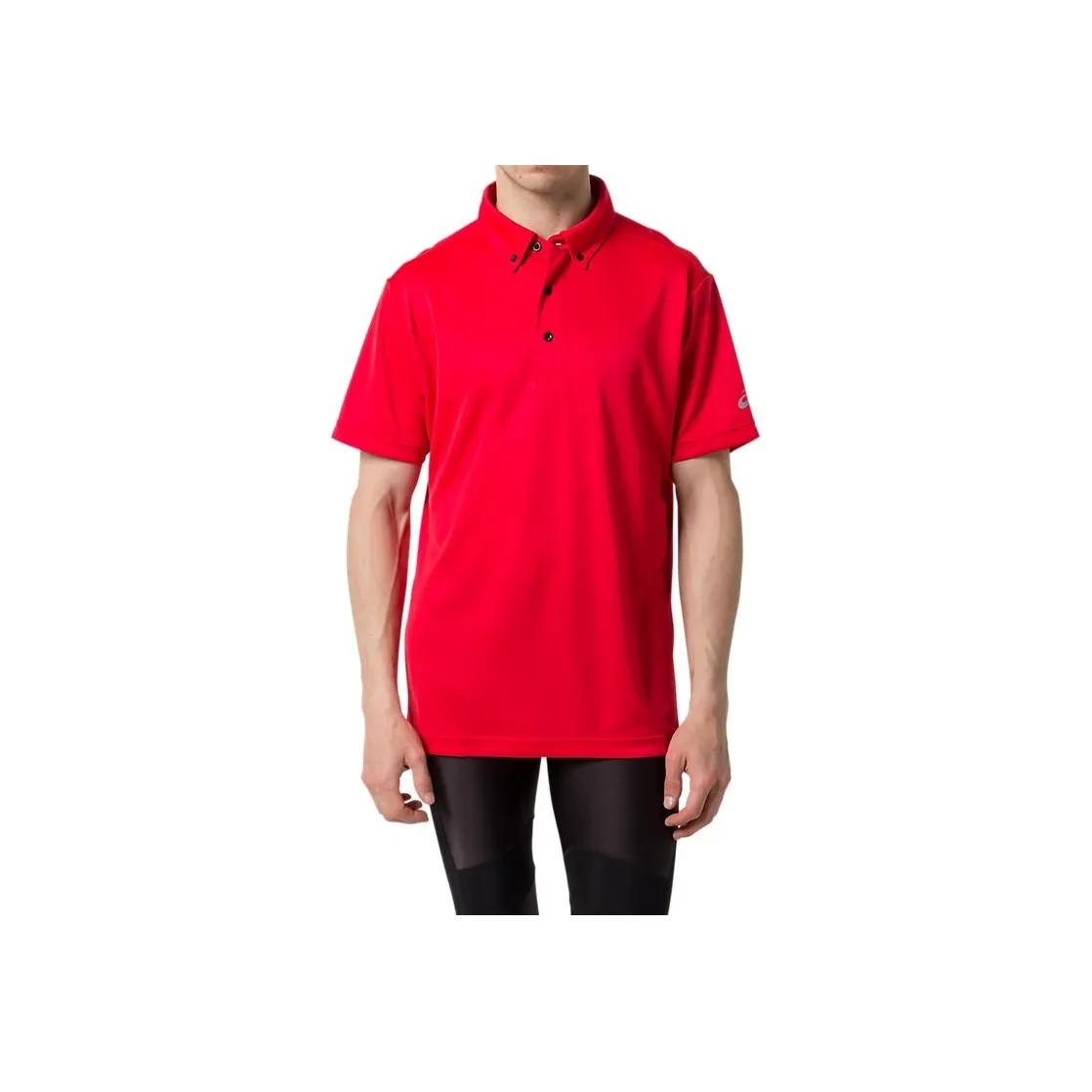 Asics Button down Polo Shirts Men's Red