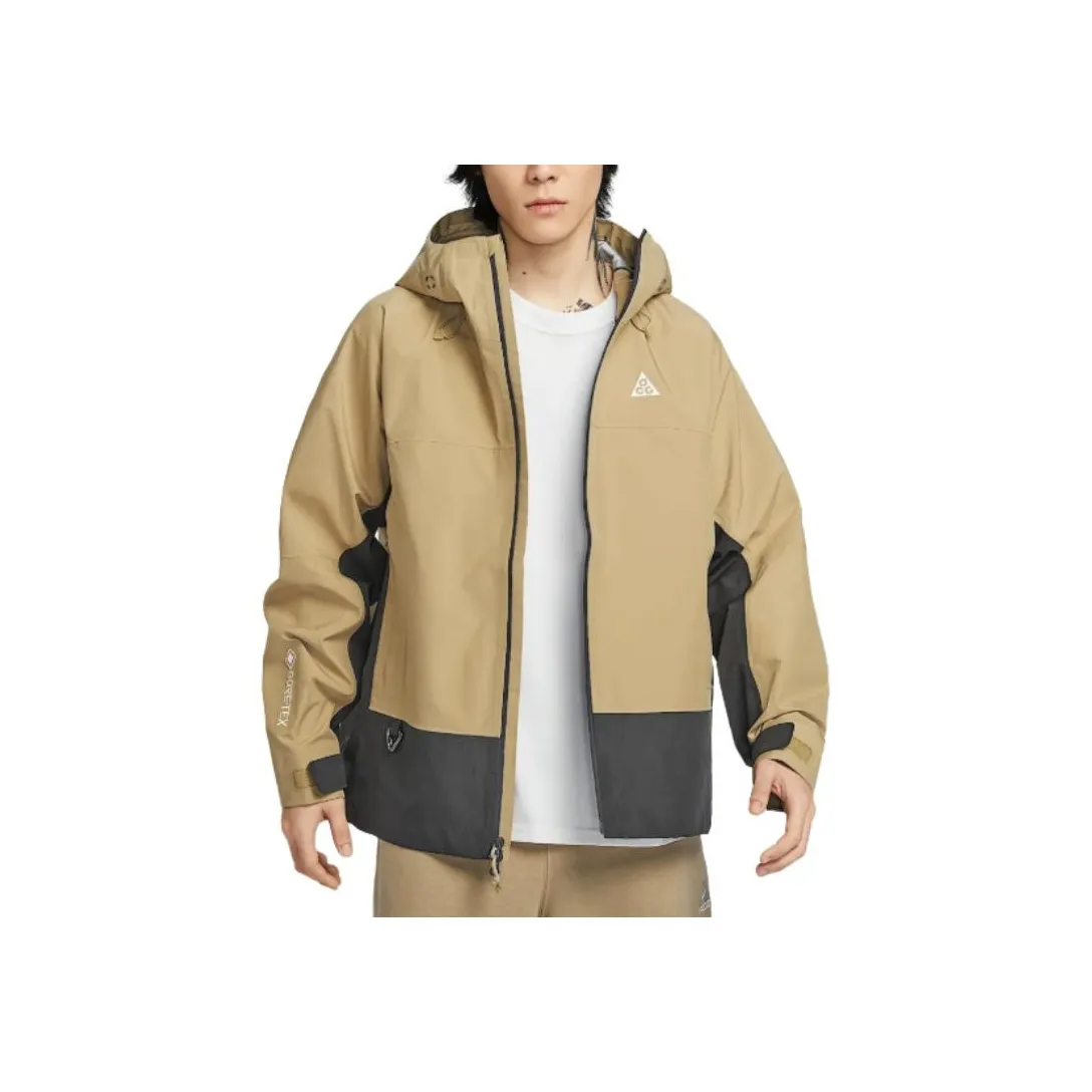 Nike ACG STORM-FIT ADV Outdoor Hiking Waterproof And Windproof Windbreaker Jacket Unisex Apricot Tea Brown