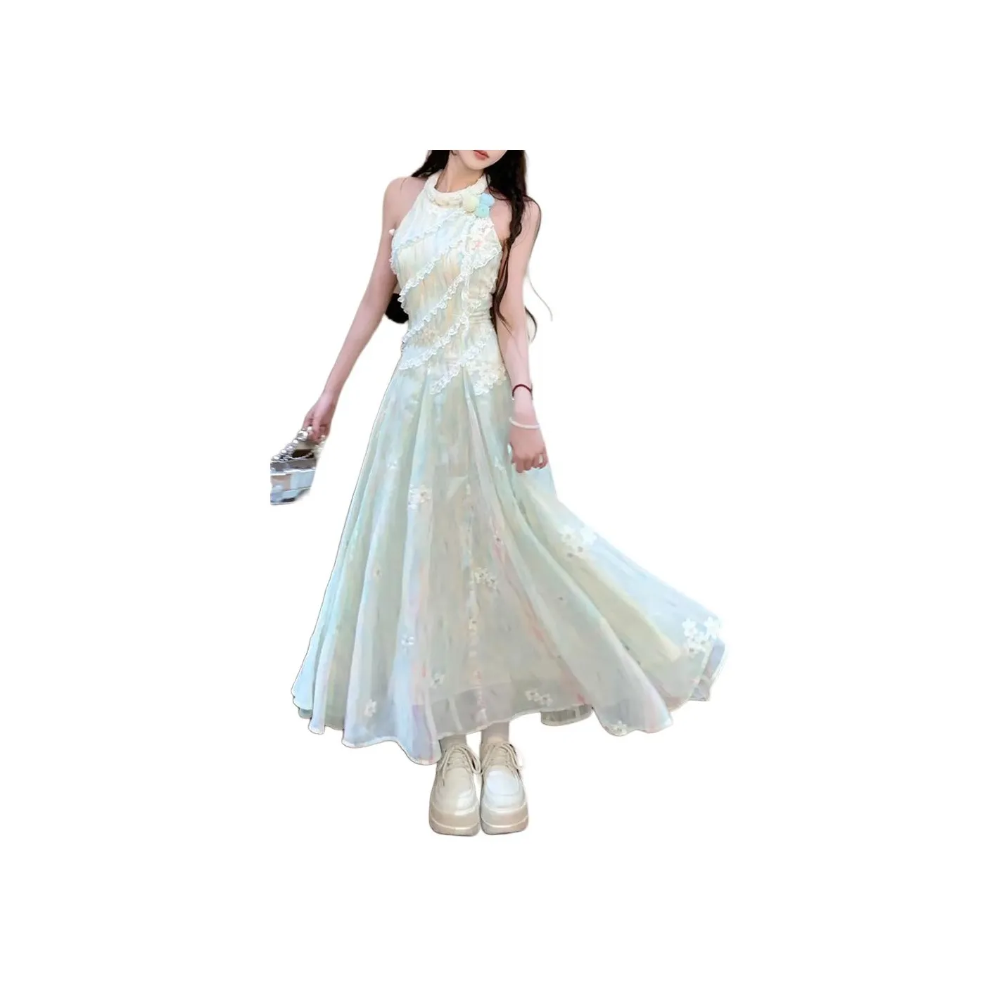 Flowers In Water Sleeveless Dress Women's