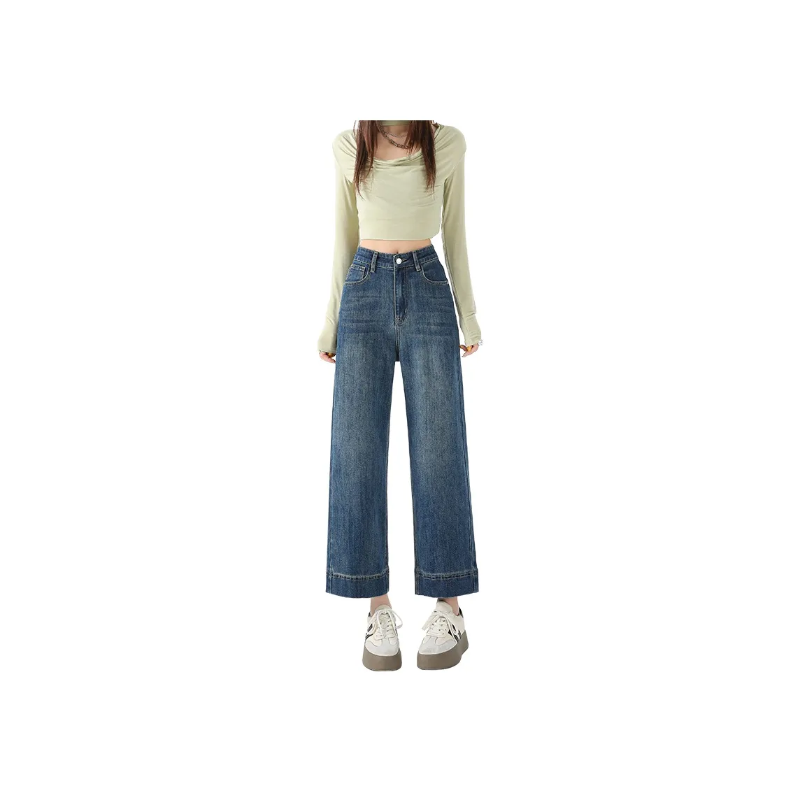 ZAZN Винтажные синие женские джинсы длиной до щиколотки