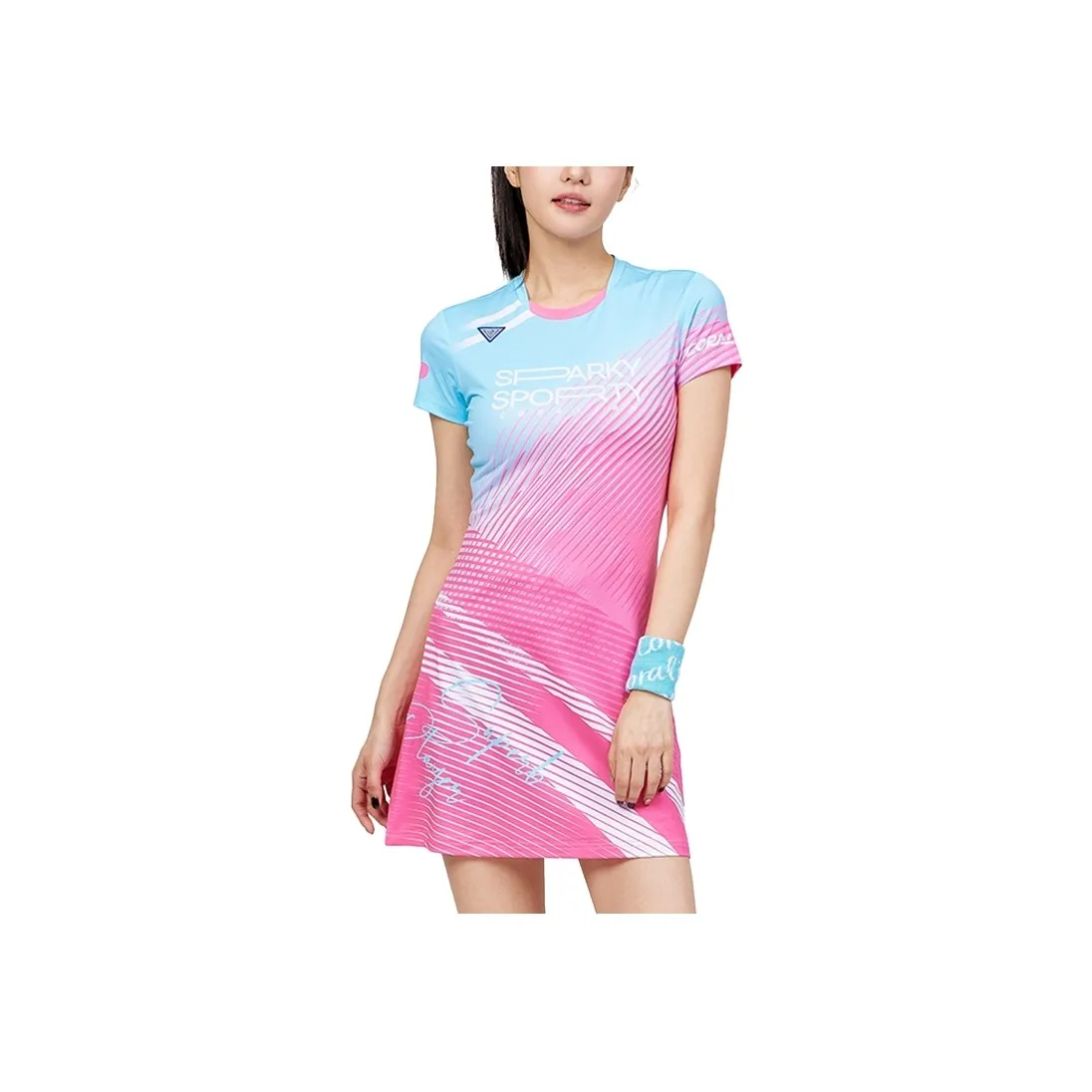 CORALIAN Short Sleeved Dress Women's Pink/Mint Green
