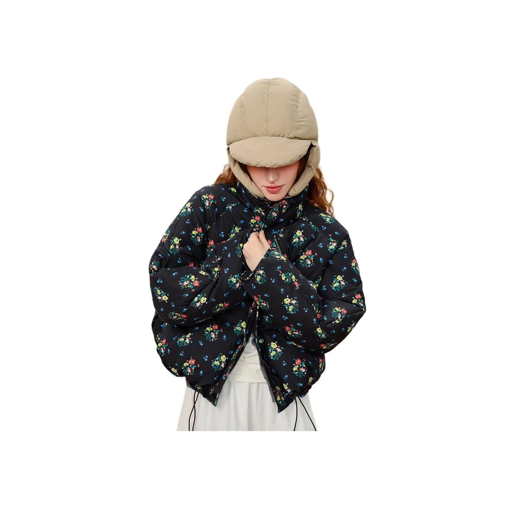 Coolhut Цветочные Женские Объёмные Куртки (Пуфы)