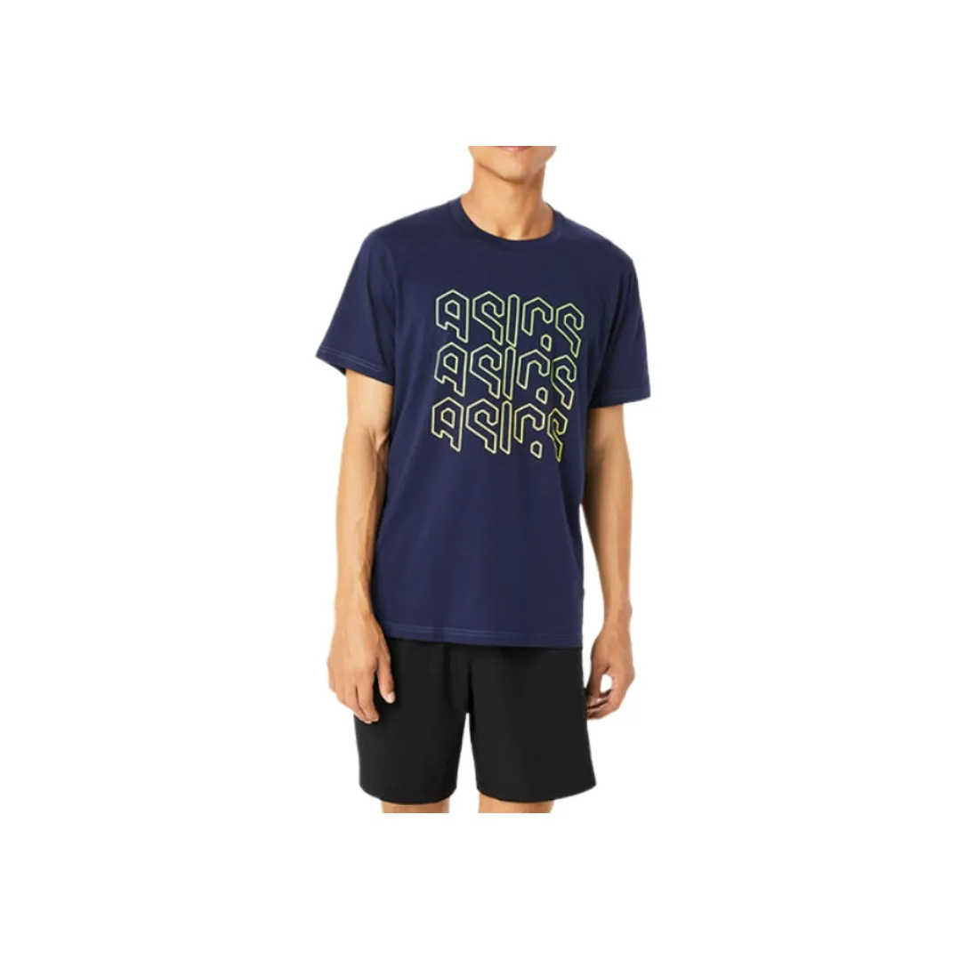 Asics Hex Graphic T-Shirt Мужская Темно-синяя