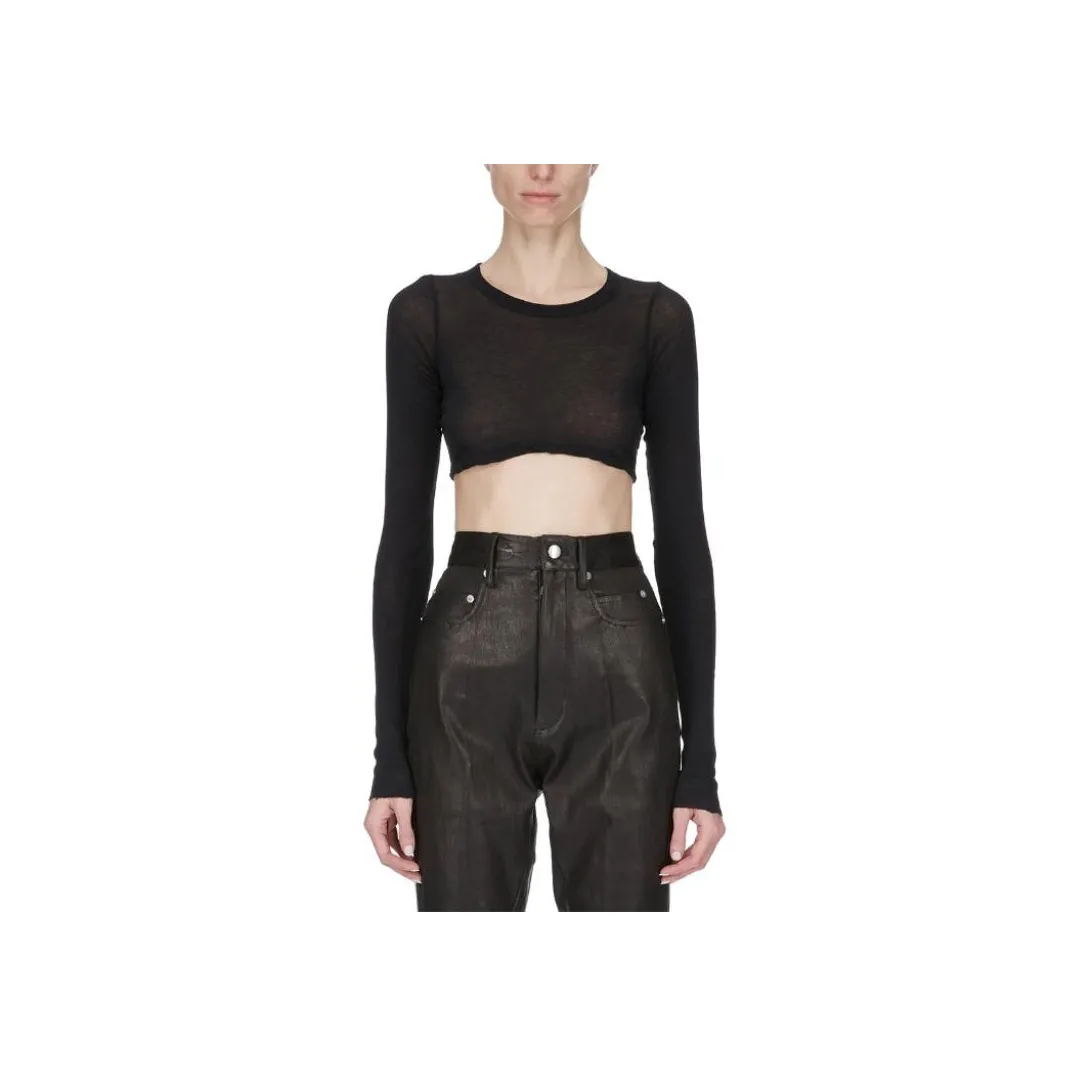 RICK OWENS Hollywood Ls Crop T Shirt