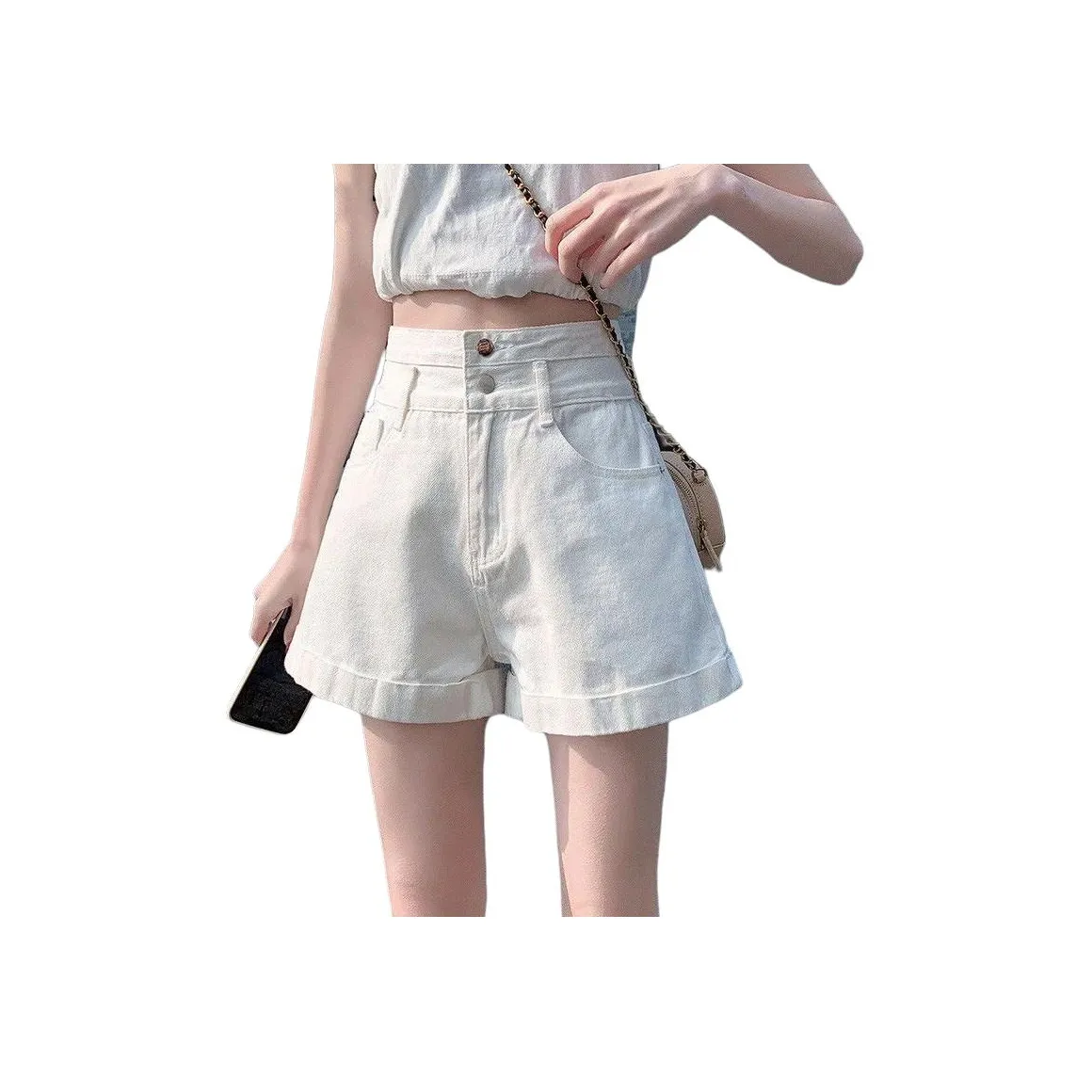 Concubine Zhu Джинсовые шорты Женские Белые