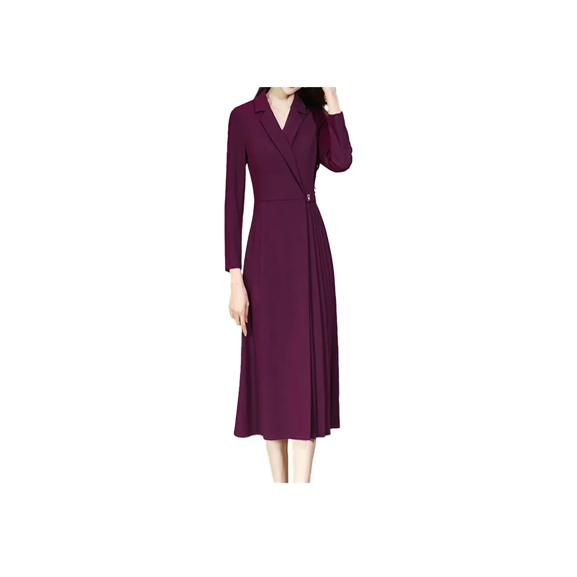 Mapping Long Sleeved Dress Women's Burgundy