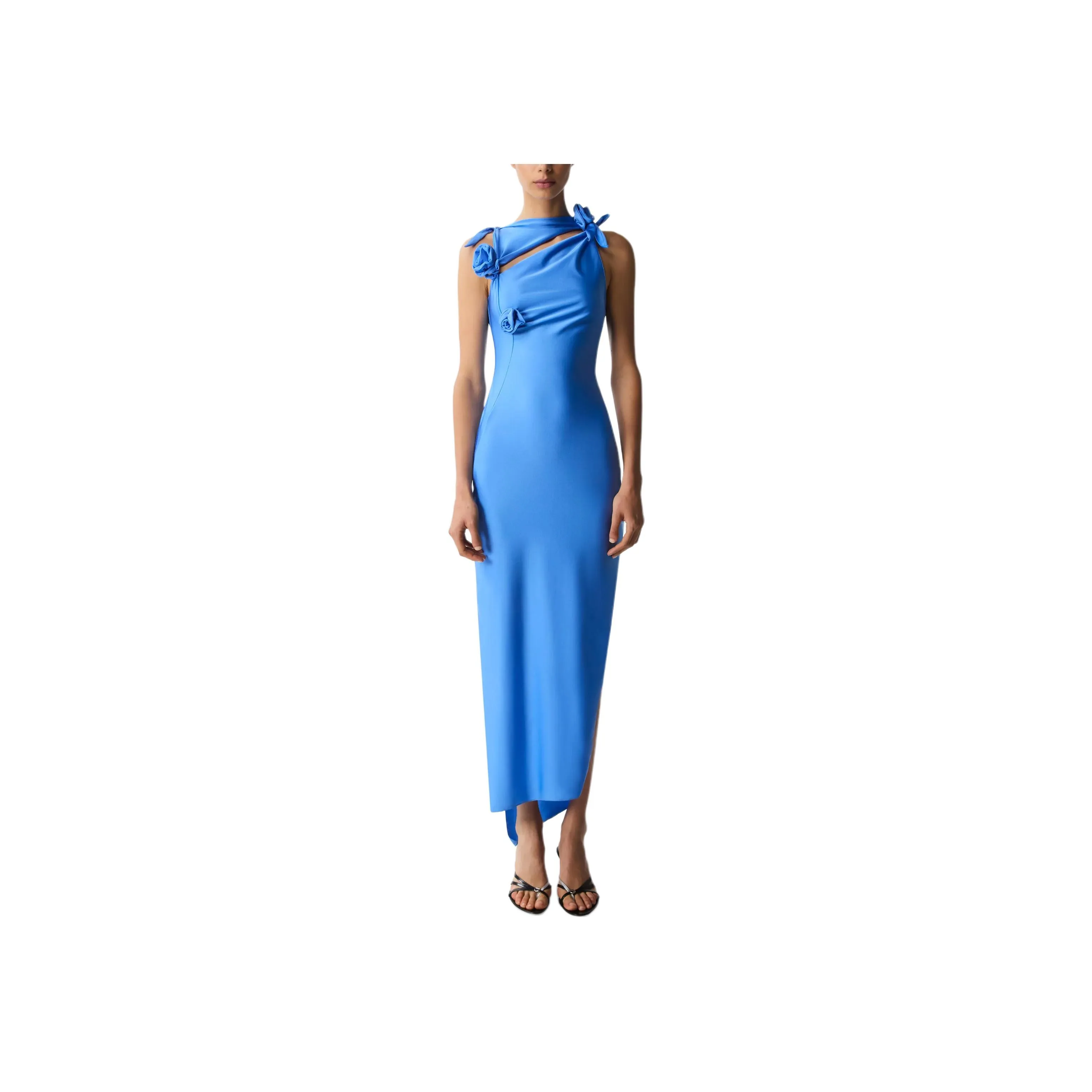 COPERNI Floral appliqué Asymmetric Maxi Dress