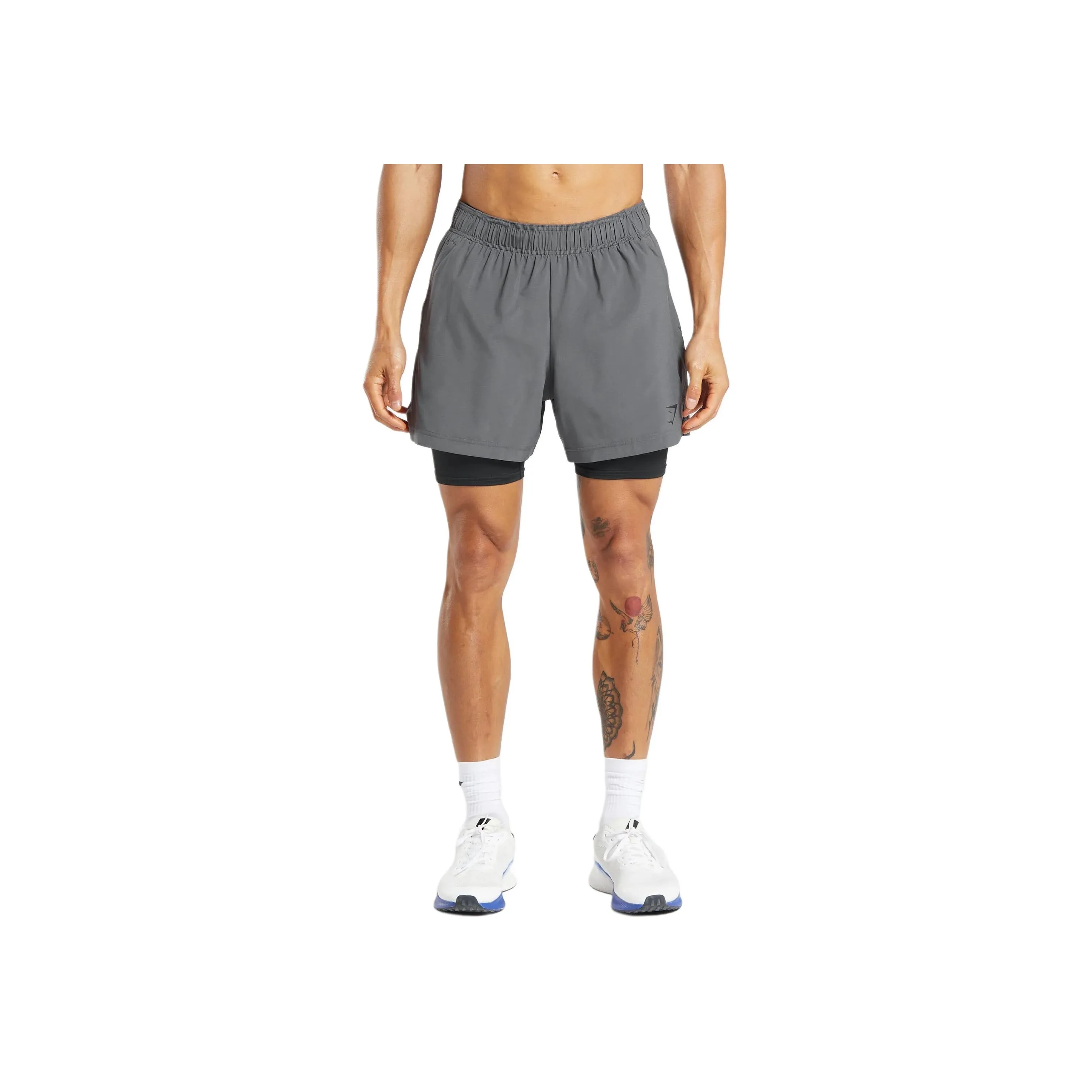 GYMSHARK Темно-серые/Черные Мужские Спортивные Шорты