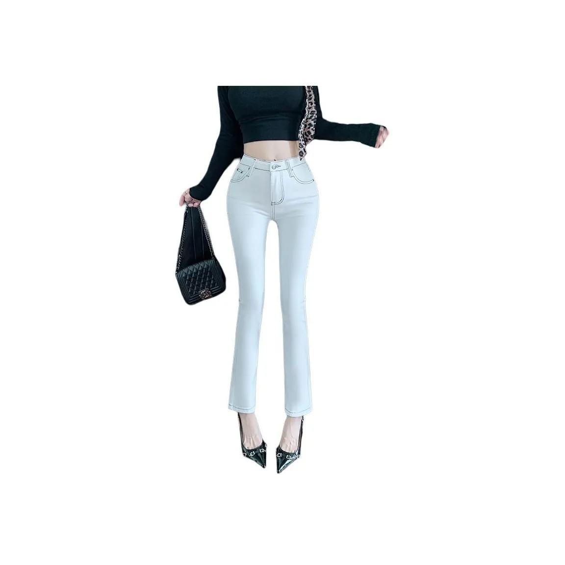 Белые женские джинсы