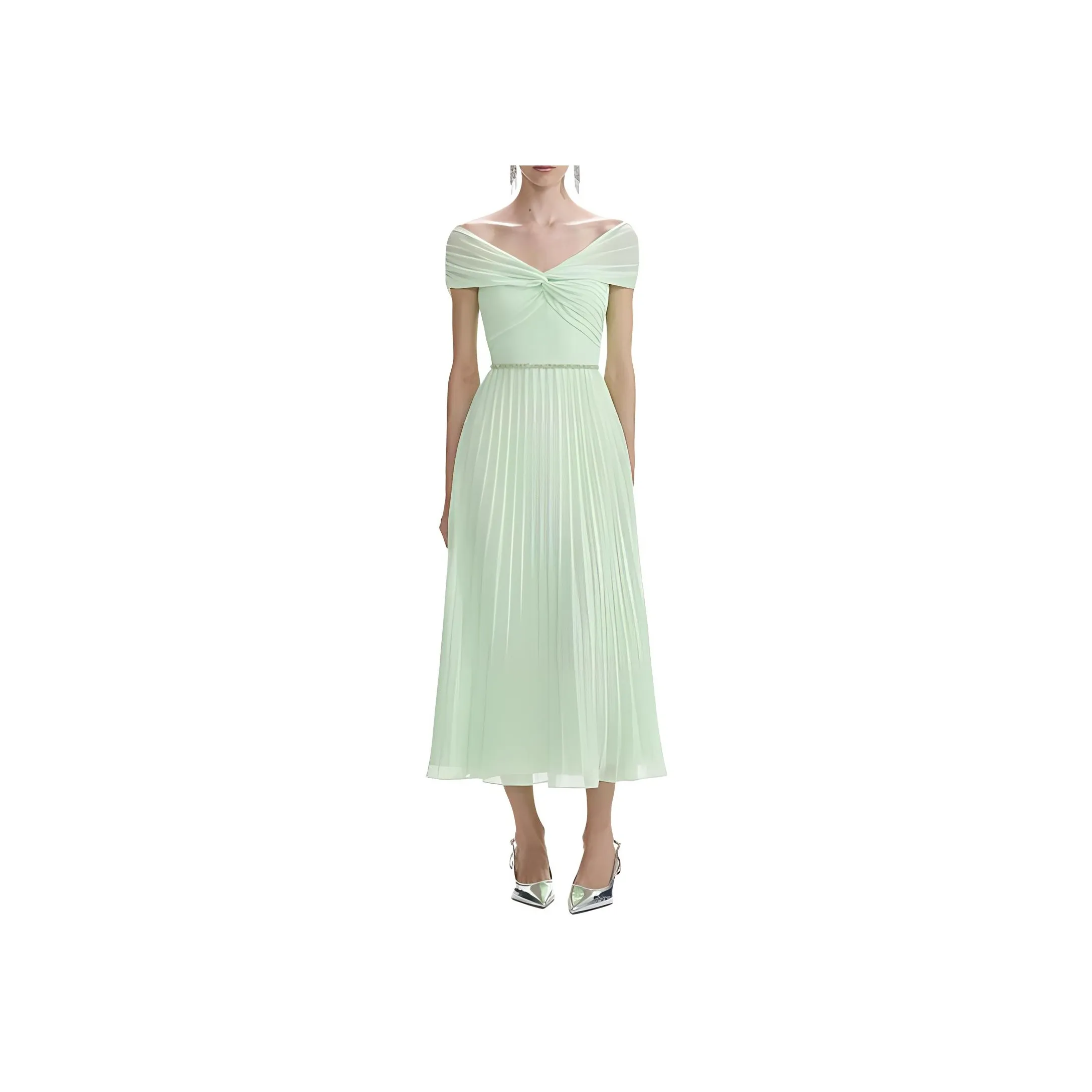 Self portrait Short Sleeved Dress Women's Mint Green