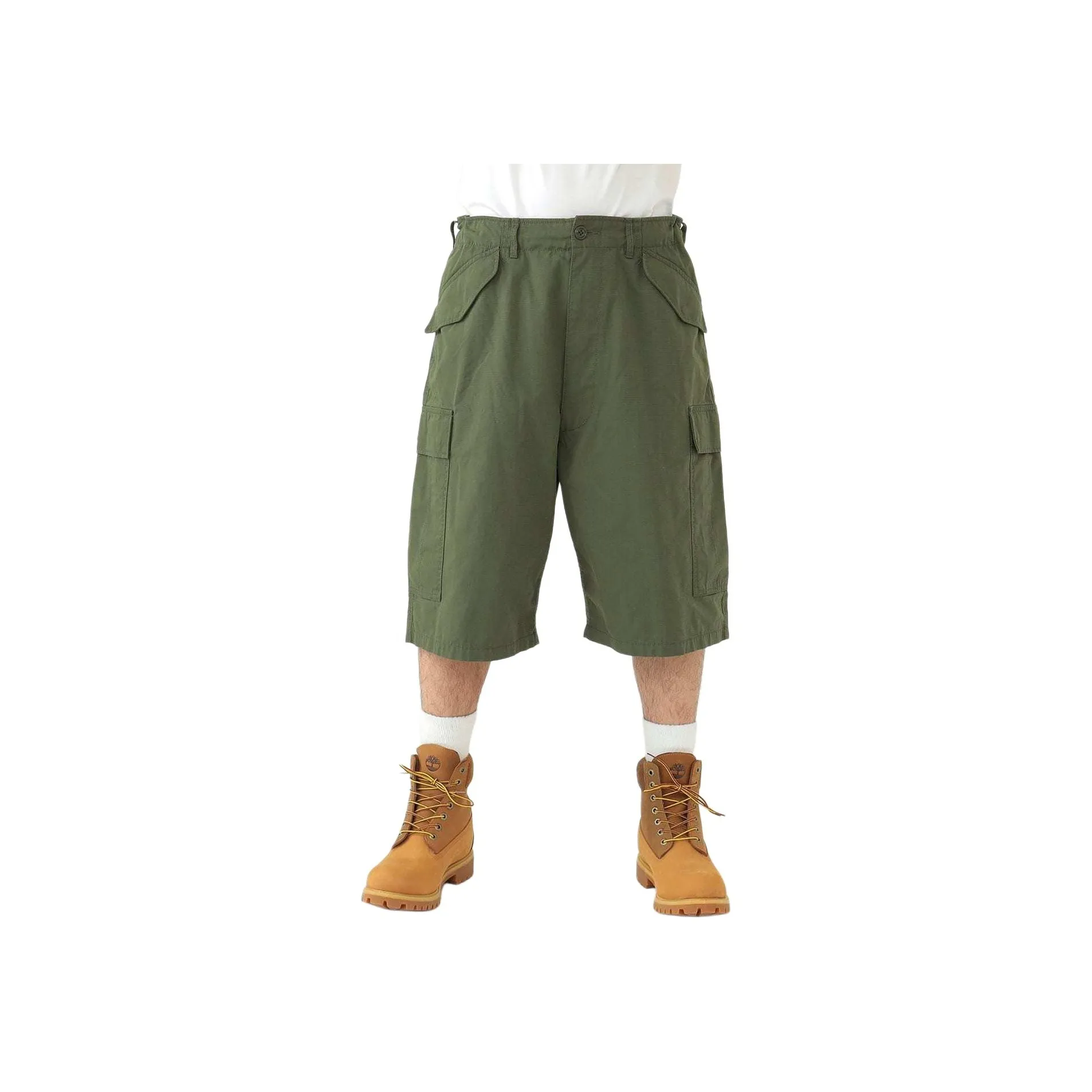 Beams Cargo Shorts Men's Olive Green