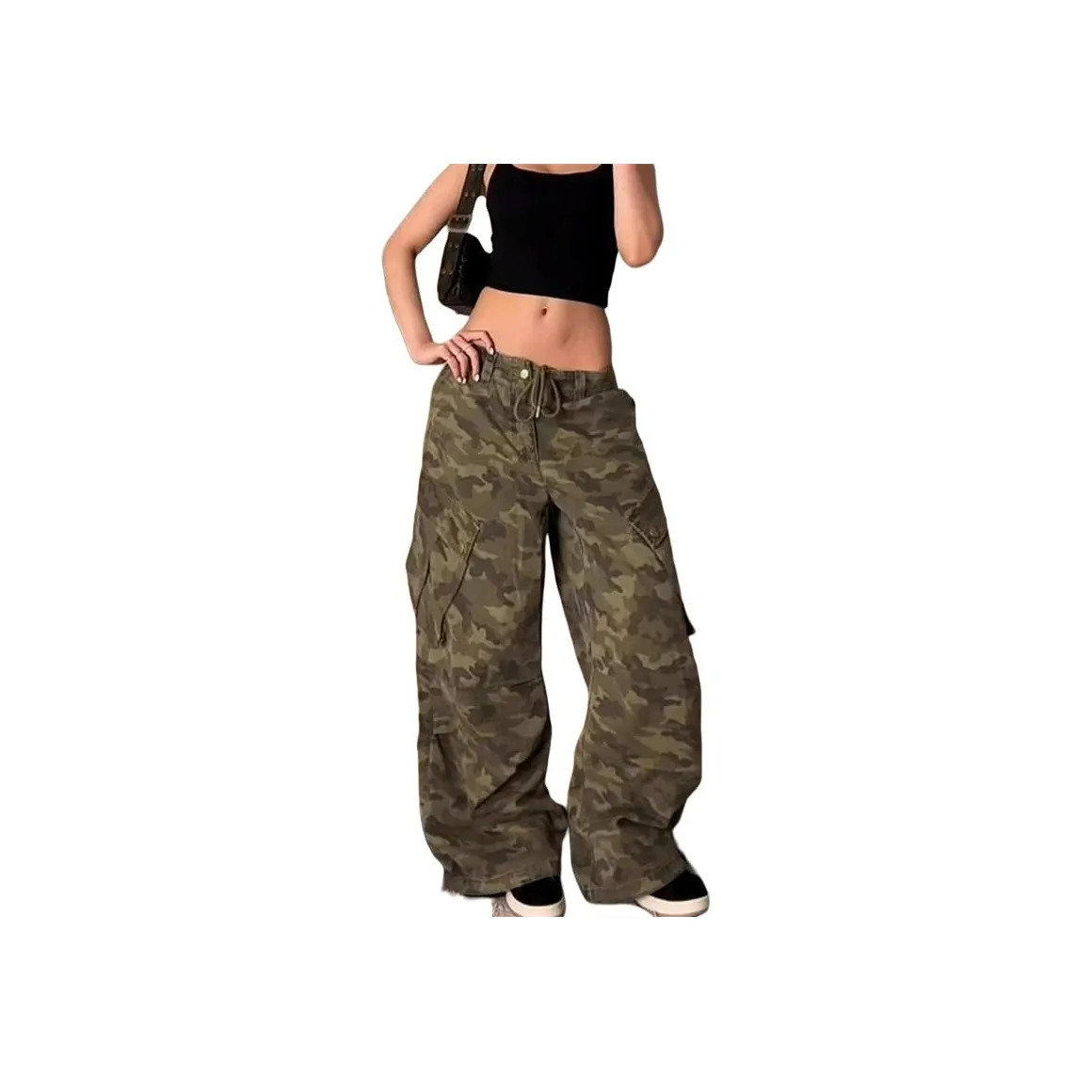 ZXBY Камуфляж Шнур Брюки карго Женские Брюки карго