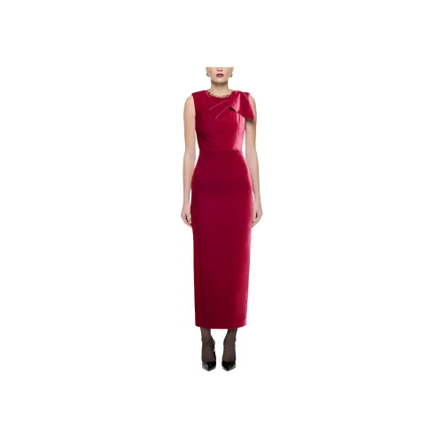 ROLAND MOURET Red Женские Платья без рукавов