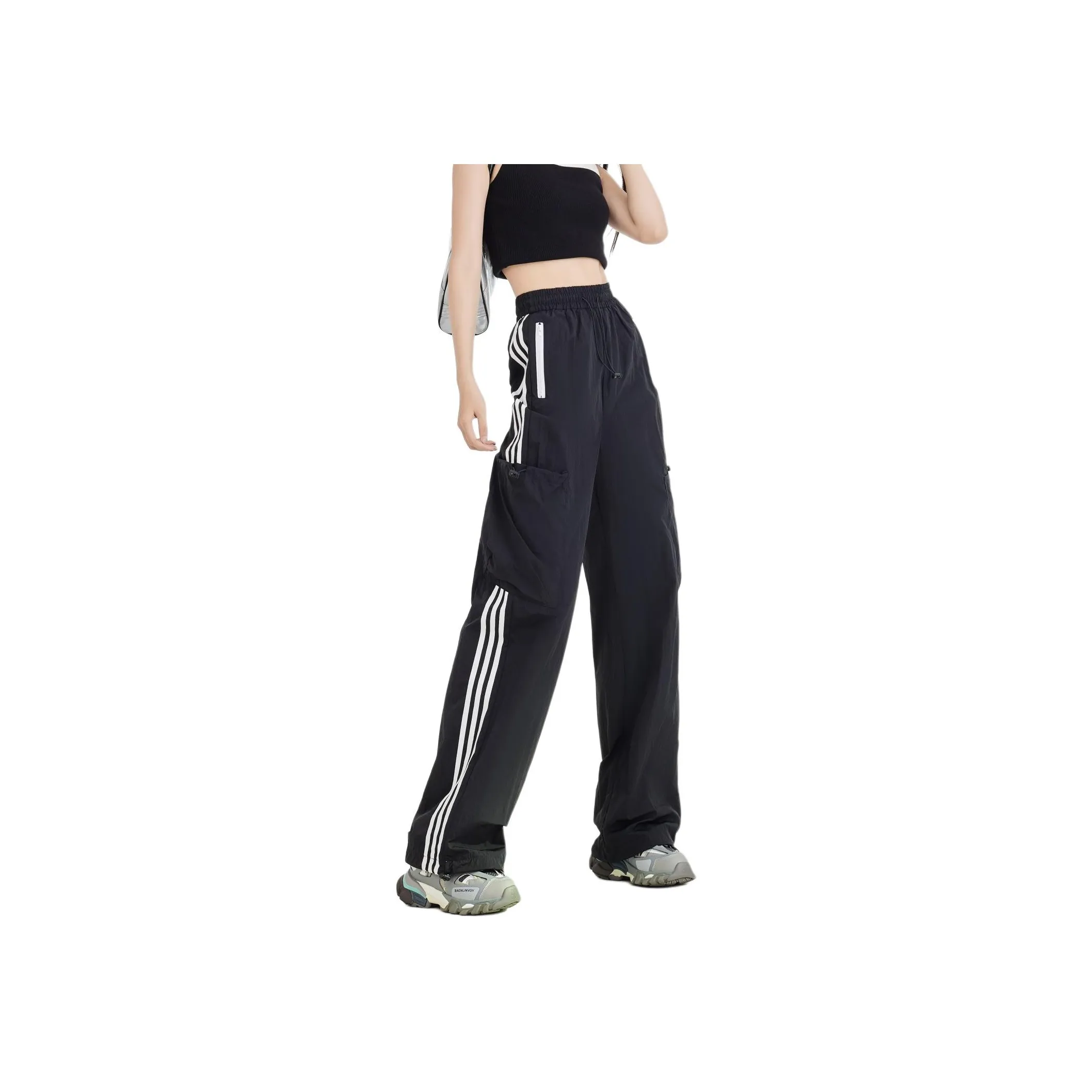 Menglaini Casual Pants Unisex Black