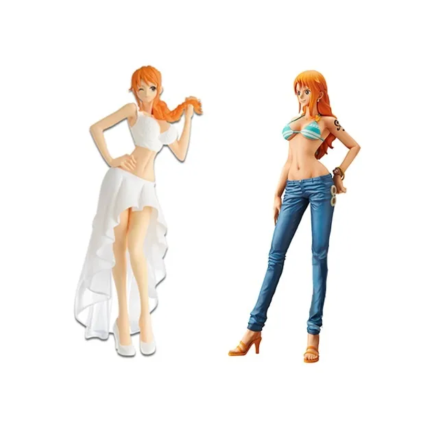 BANPRESTO Nami Glass Factory One Piece Grandista Lady Gros & Lady Edge White Dress Bonus Gift Scale Figures