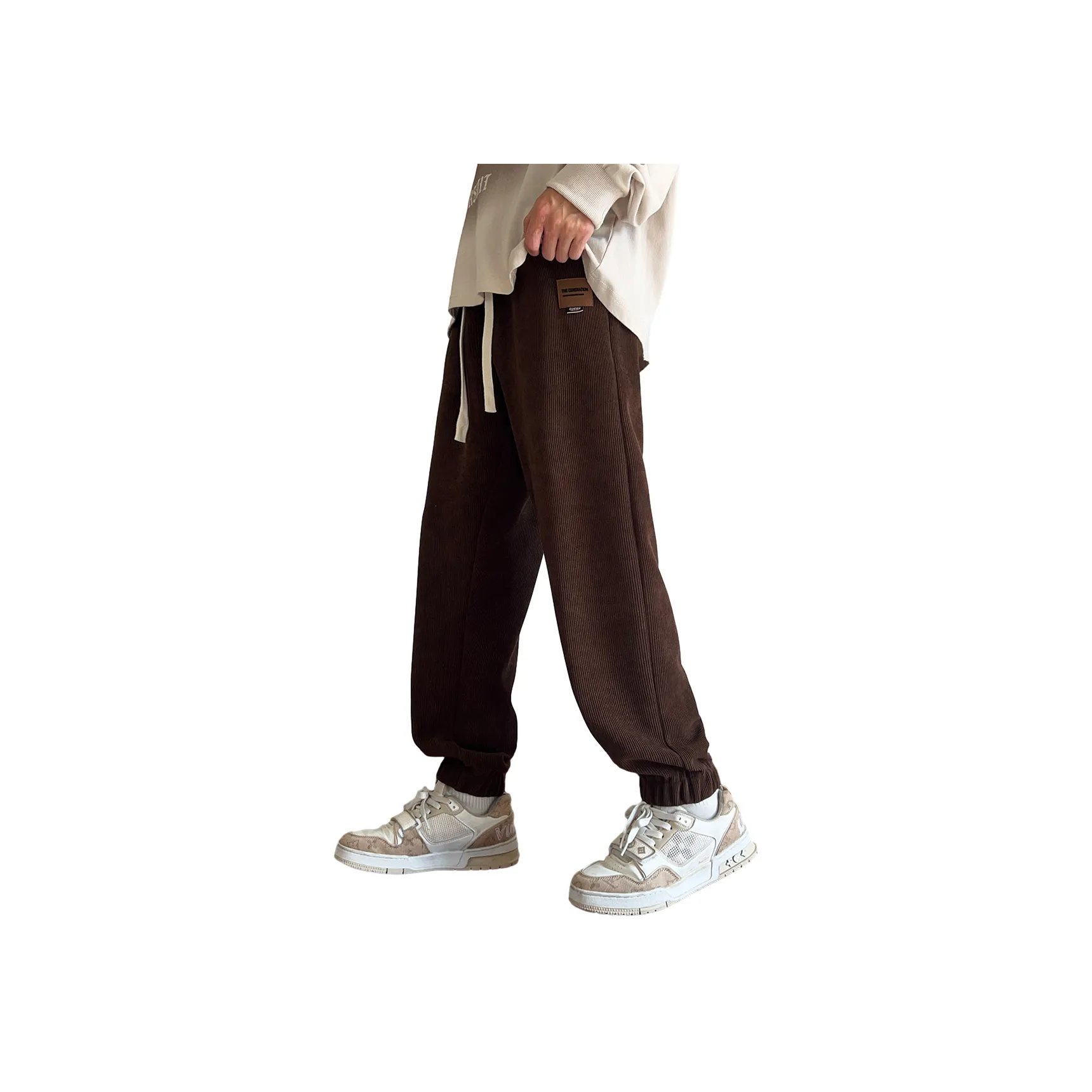 Tonlion Casual Pants Men's Vintage Brown