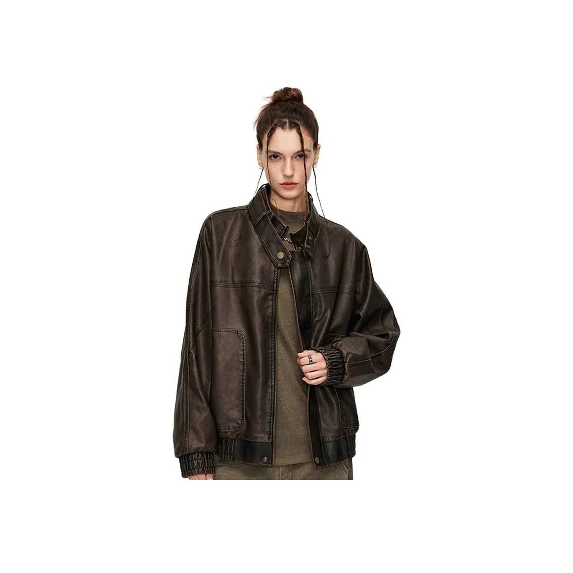 GTRG Leather Jacket Unisex Dark Brown