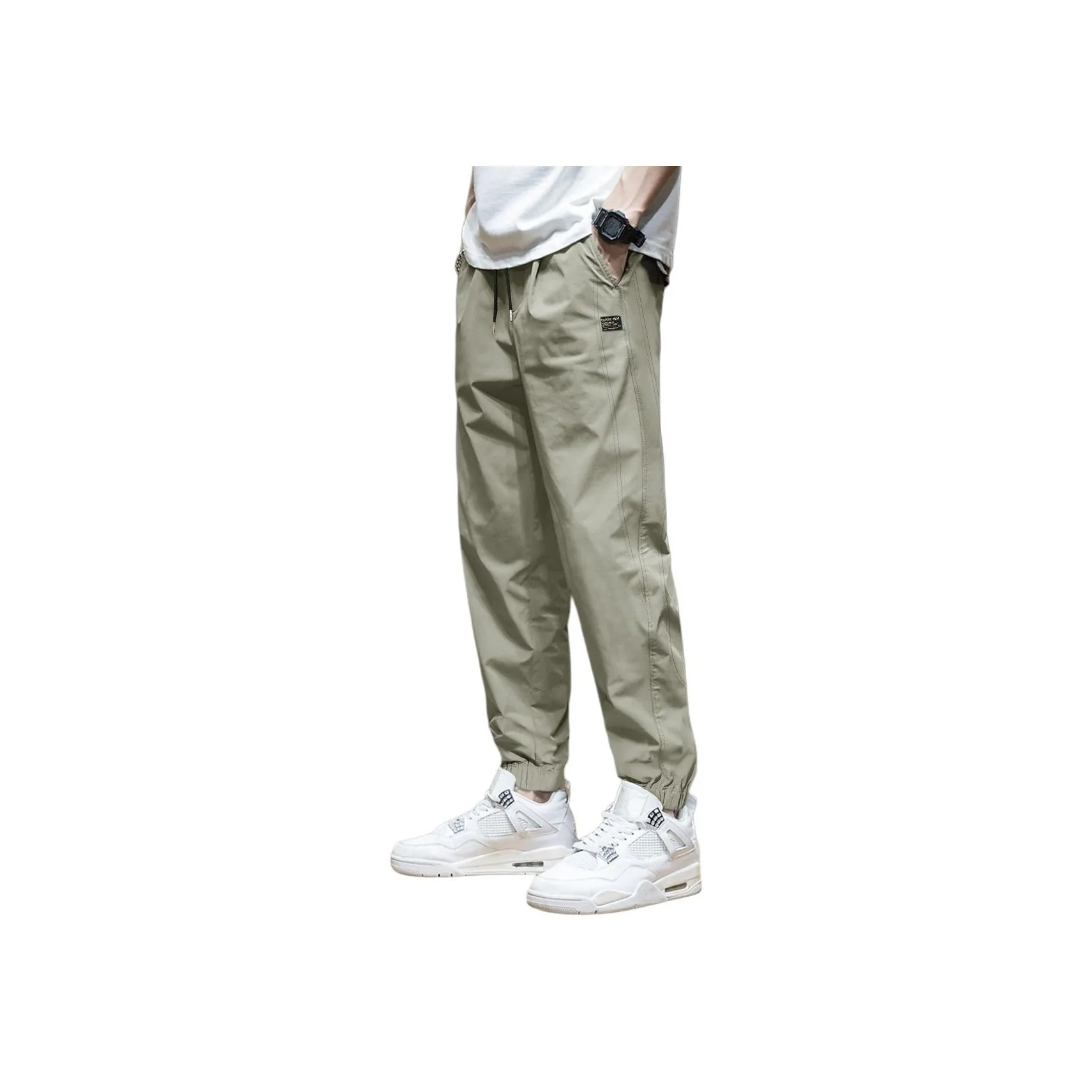 Tonlion Светло-зеленые Мужские Повседневные Штаны