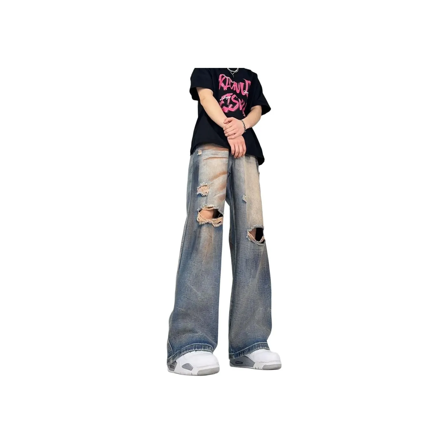 HELEH Jeans Unisex Vintage Blue