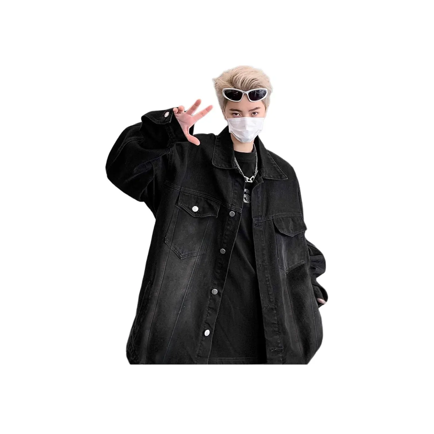 KOKO BASE Denim Jacket Unisex Black