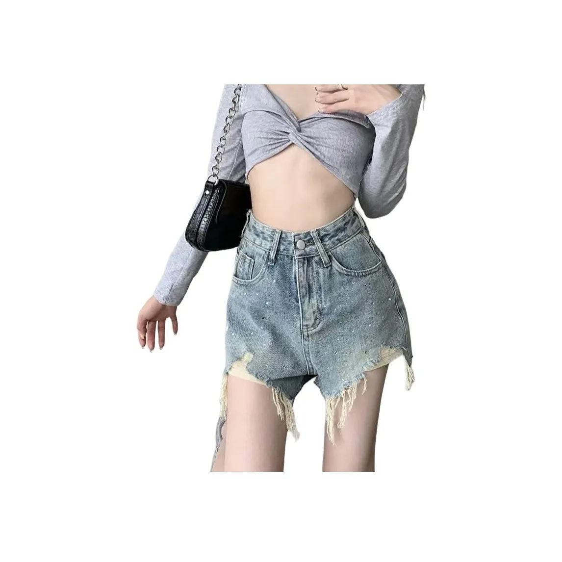 OMOIDAS Синие Женские Джинсовые Шорты
