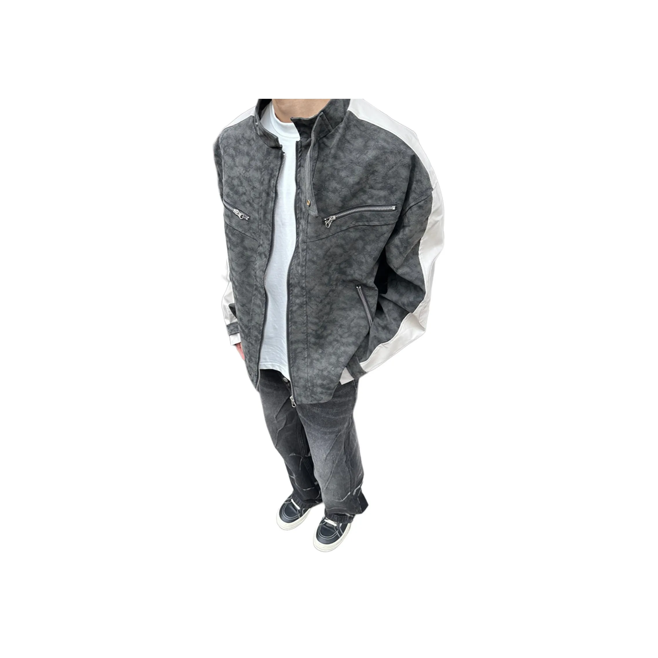 PISYPOX Серый Унисекс Кожаные куртки