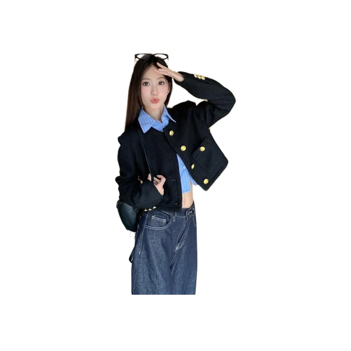 Pear 99 Черное Женское Короткое Пальто