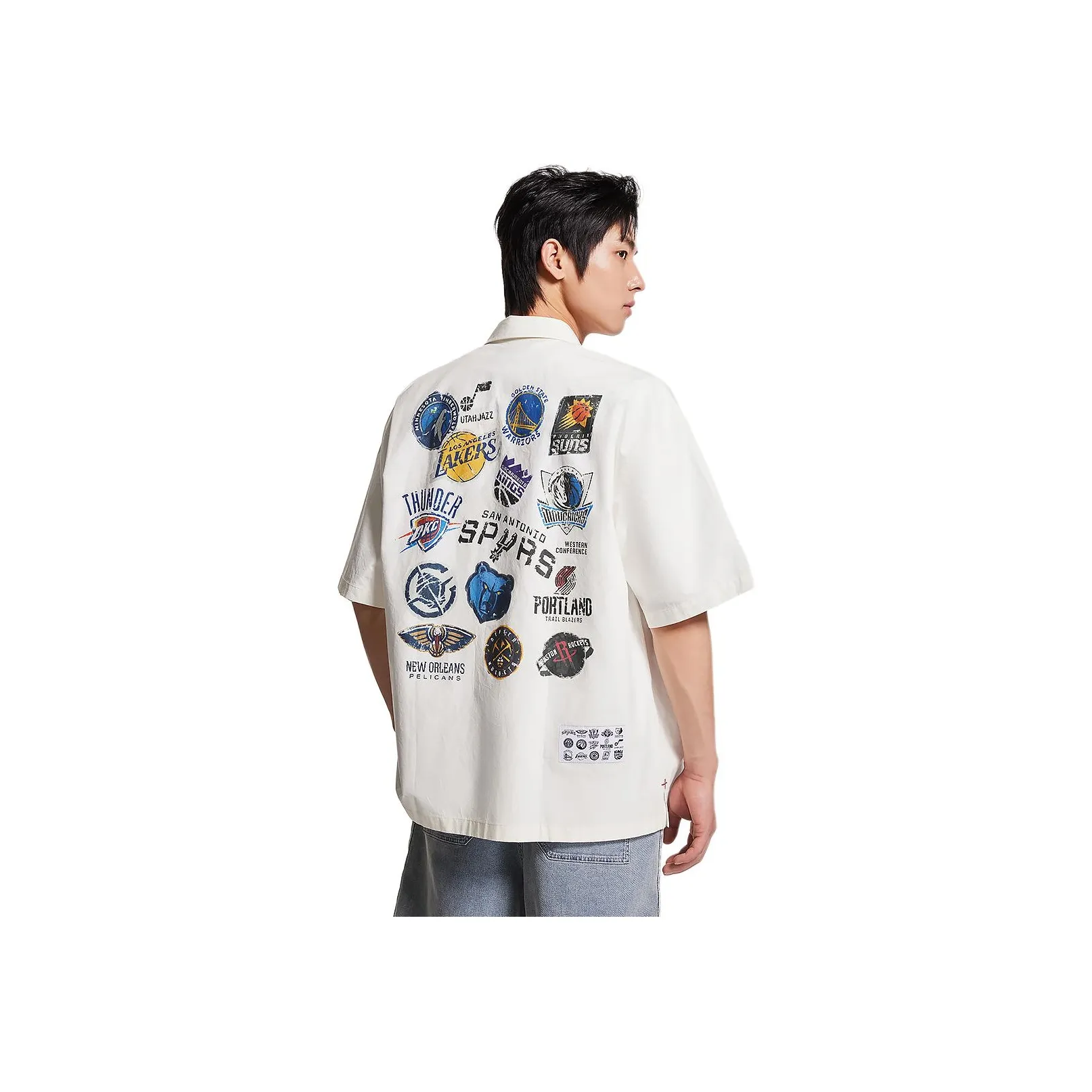 JACK JONES· X NBA Весенне-летняя рубашка мужская A06 натуральный белый