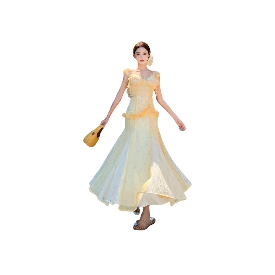 HAPG Желтый Женские Слип-платья