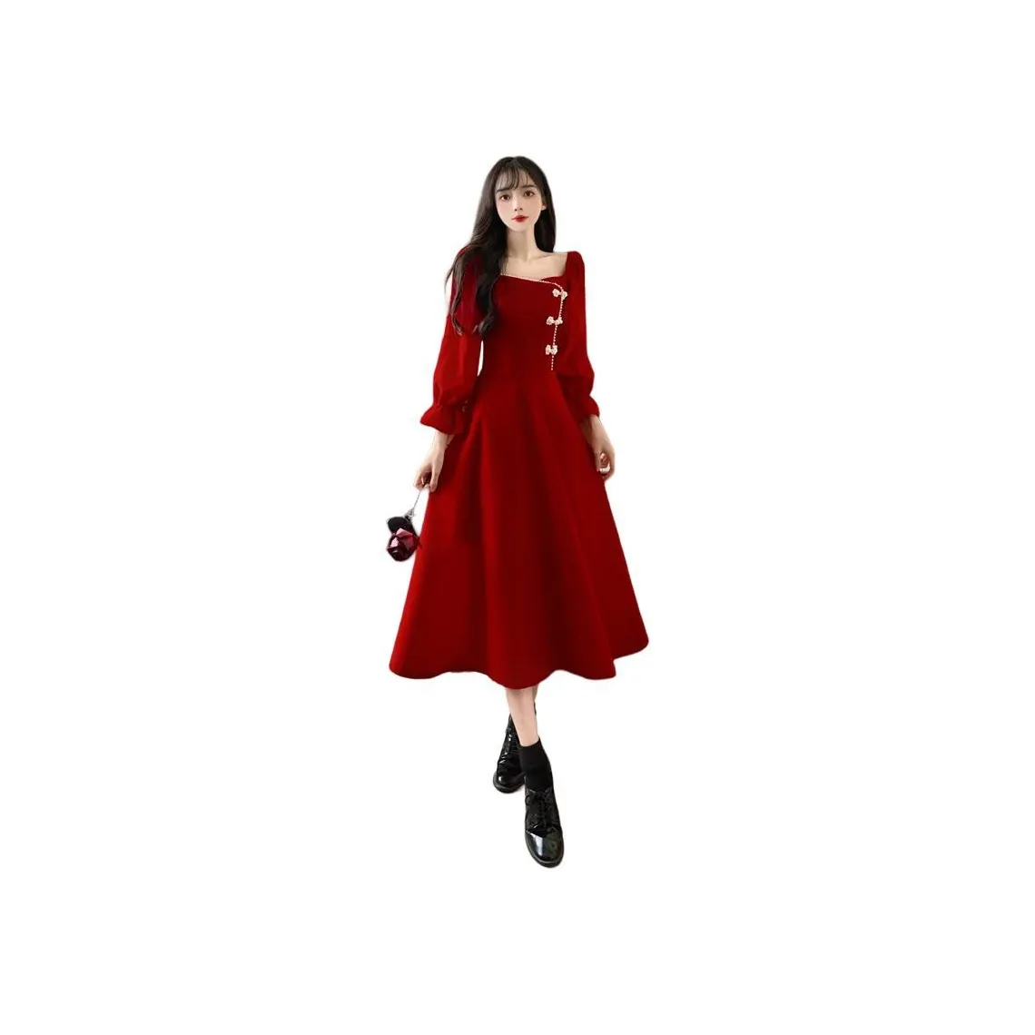 Pear 99 Длинное платье с длинными рукавами женское