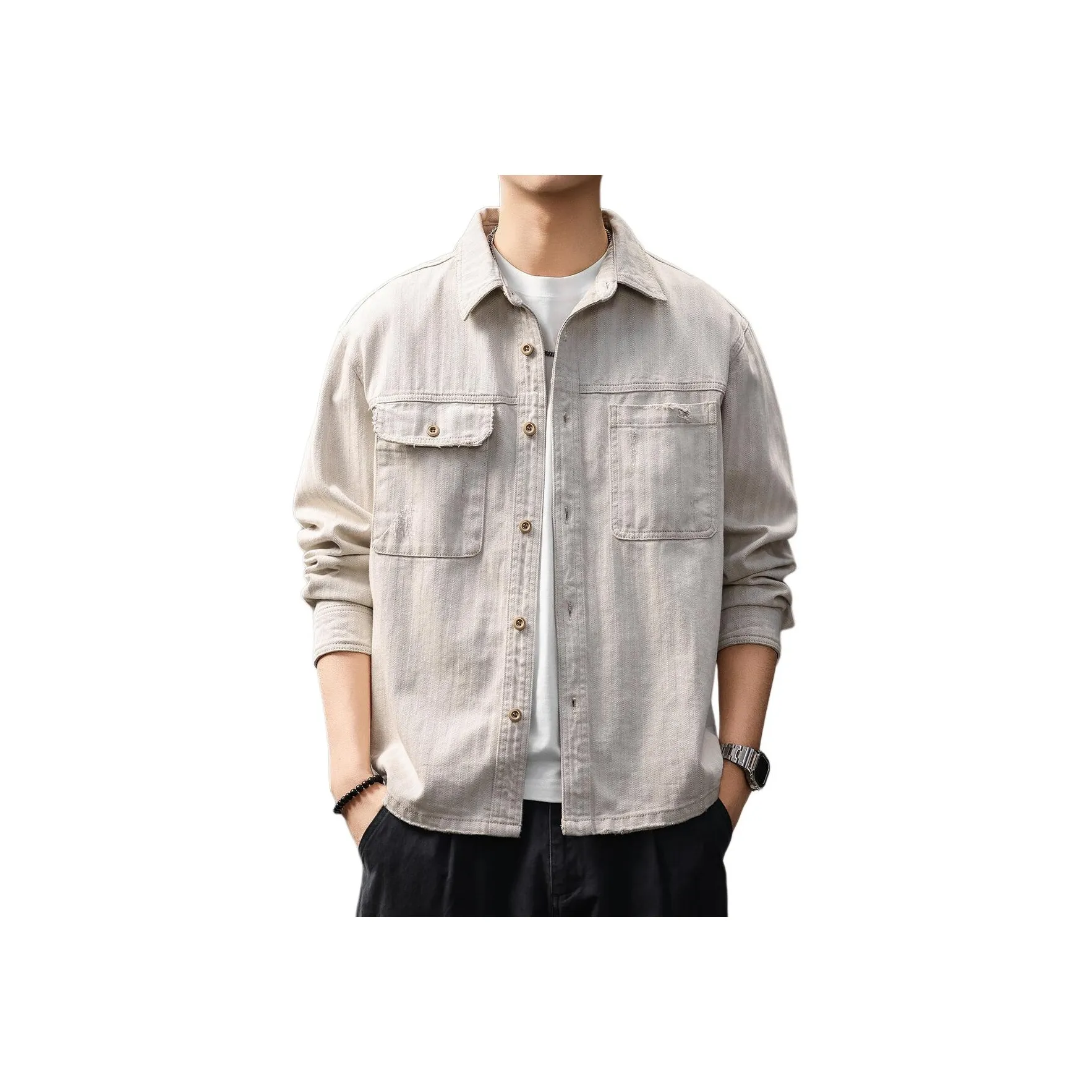 GUISE Серый Белый Унисекс Рубашки